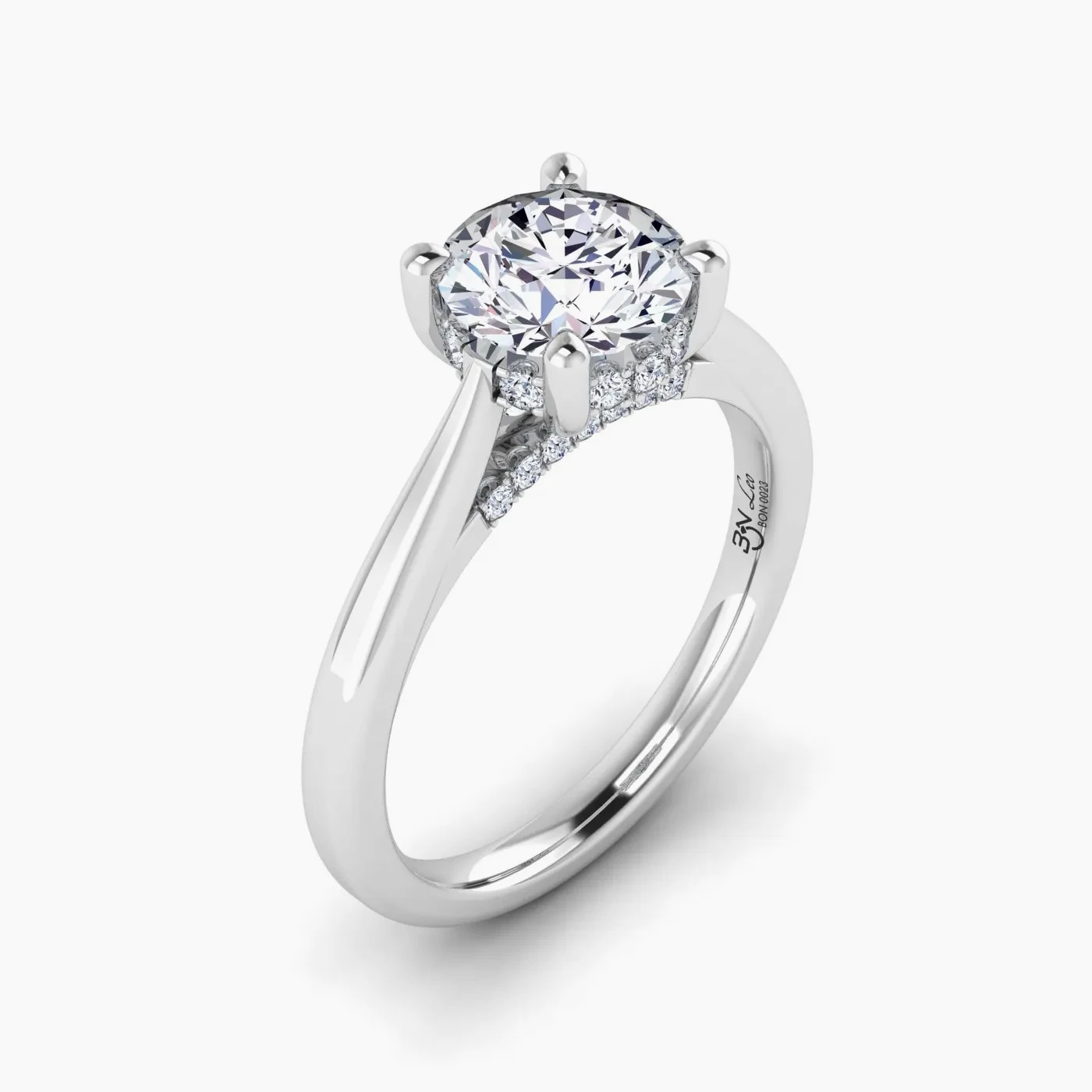 Leo Anello di fidanzamento Hidden Halo Straordinario con Diamanti Lab Grown 3