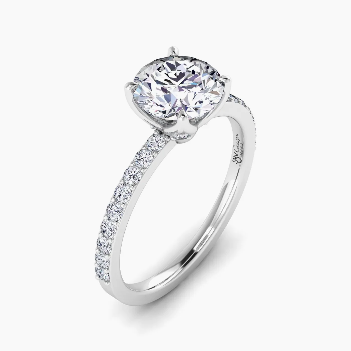 Cassiopea Anello di Fidanzamento Hidden Halo con Diamanti Lab Grown 3
