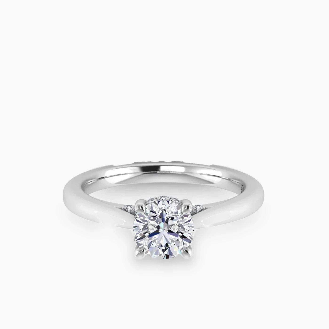 Leo Hidden Halo Engagement Ring with 1,14 Ct Round Certified Lab Diamond 5