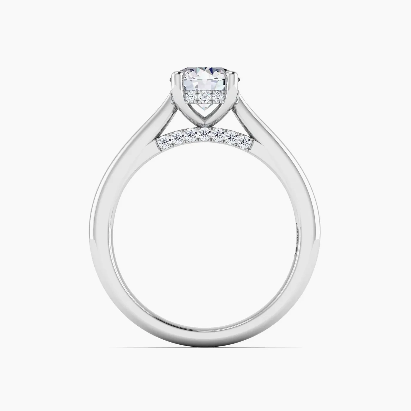 Leo Hidden Halo Engagement Ring with 1,14 Ct Round Certified Lab Diamond 6