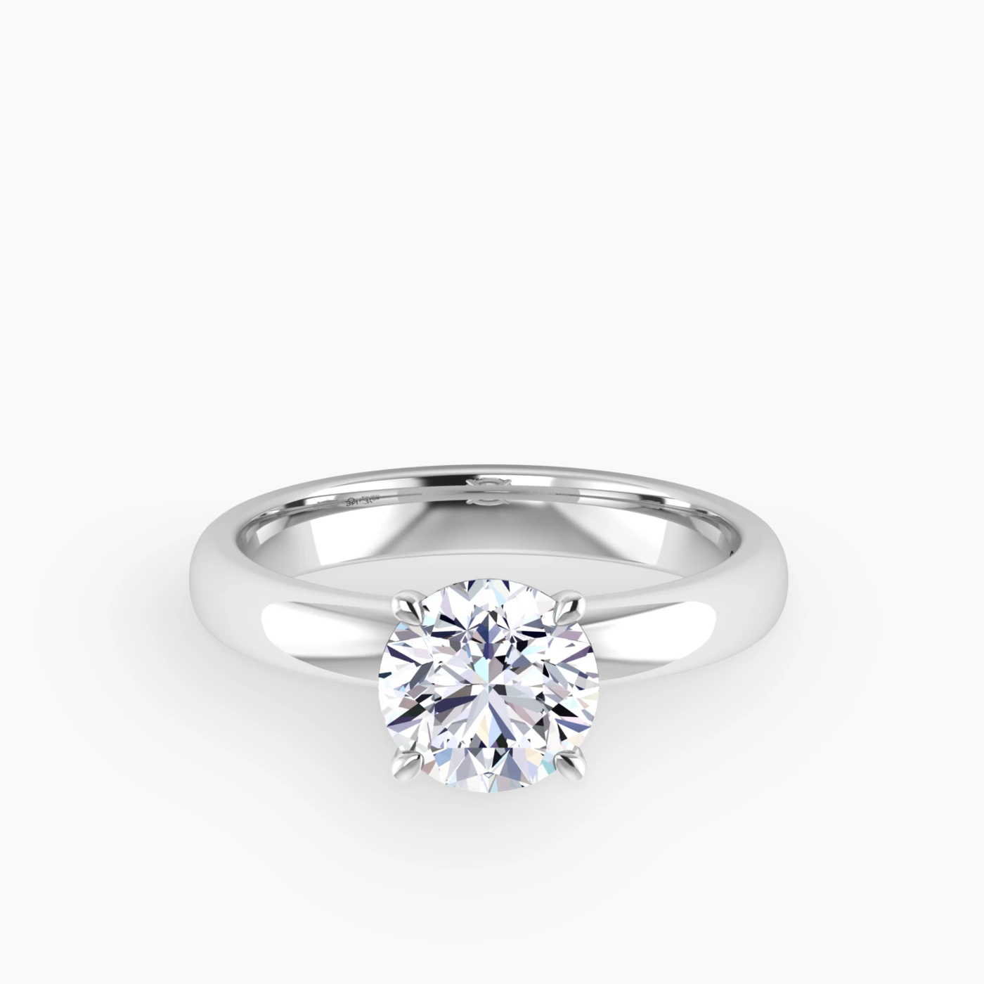 Mira Minimal V Peg Head Basket Solitaire Diamond Engagement Ring 3