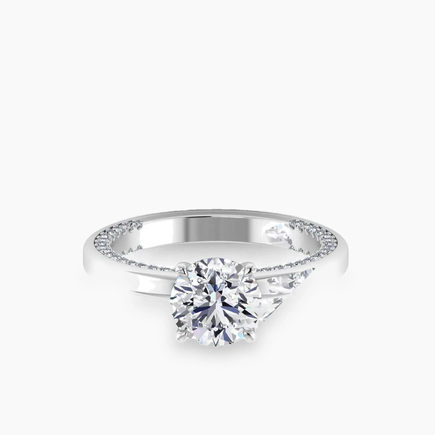 Sagitta Anello di Fidanzamento Hidden Halo con Diamanti Naturali 5
