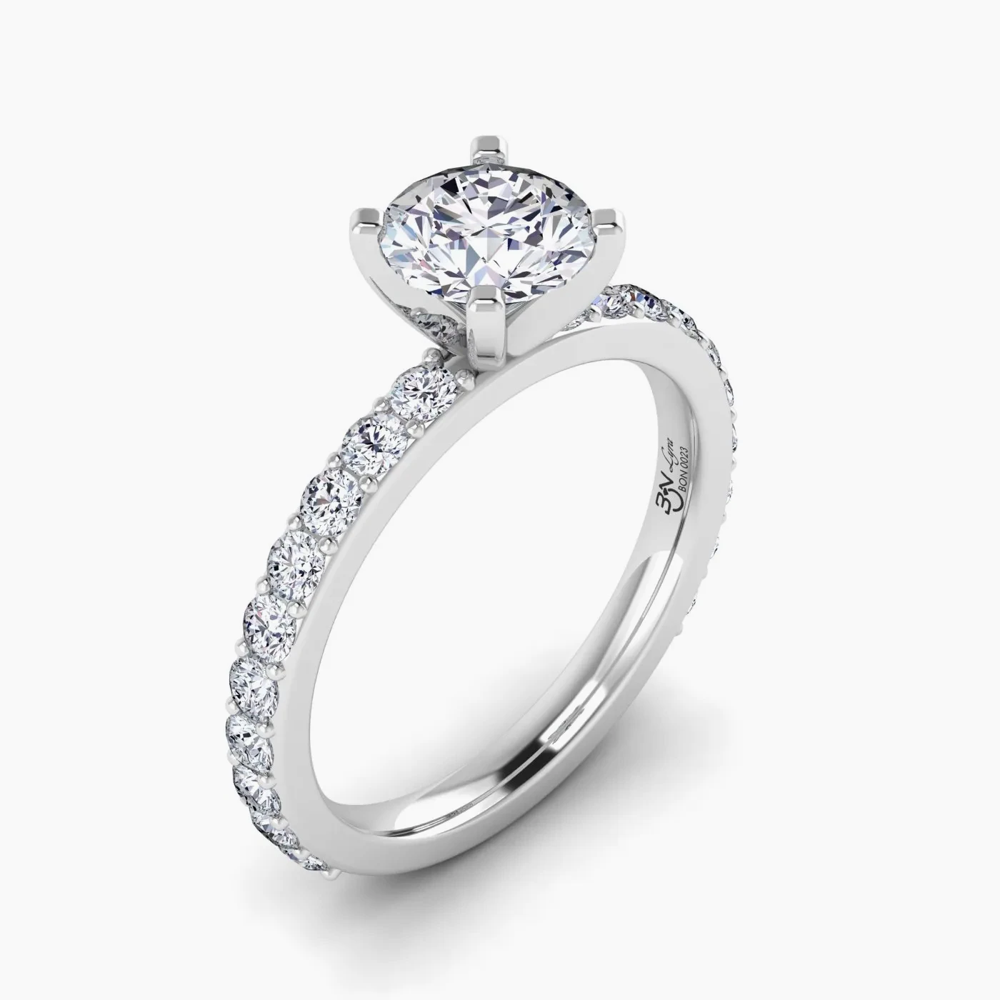 Lyra Pavè with 1,02 ct Round Certified Lab Grown Diamond 3