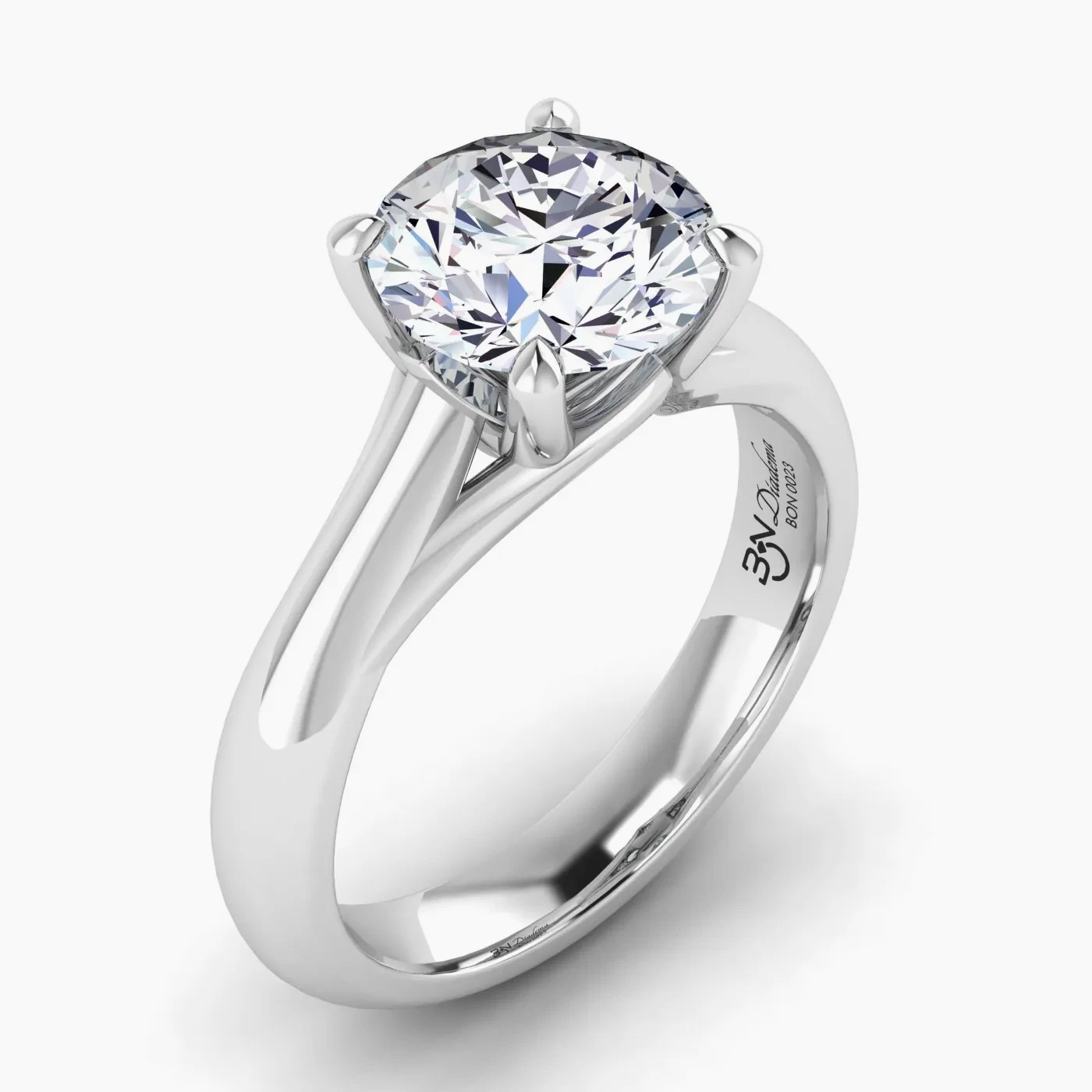 Anello di Fidanzamento Solitario Diadema con Diamante Lab Grown Rotondo da 1,51 Ct 3