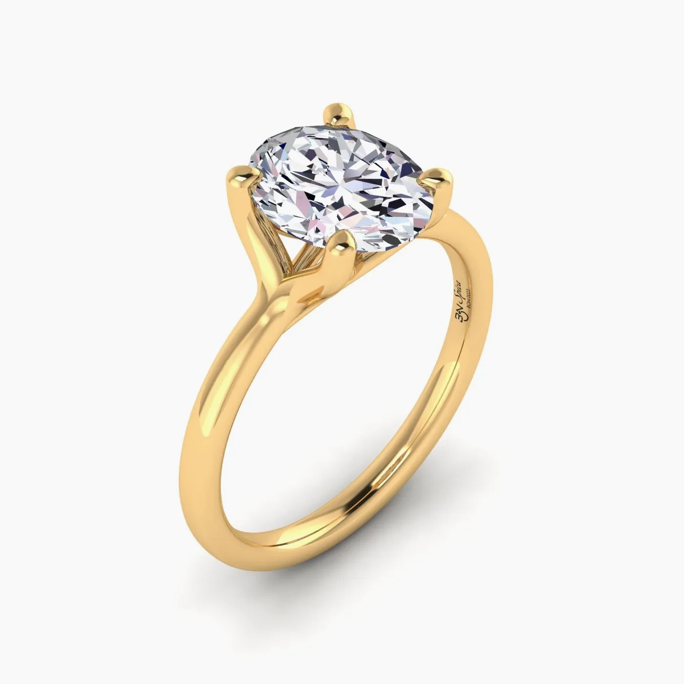 Spica Solitaire With 2.15 ct Oval Certified Lab Grown Diamond 3