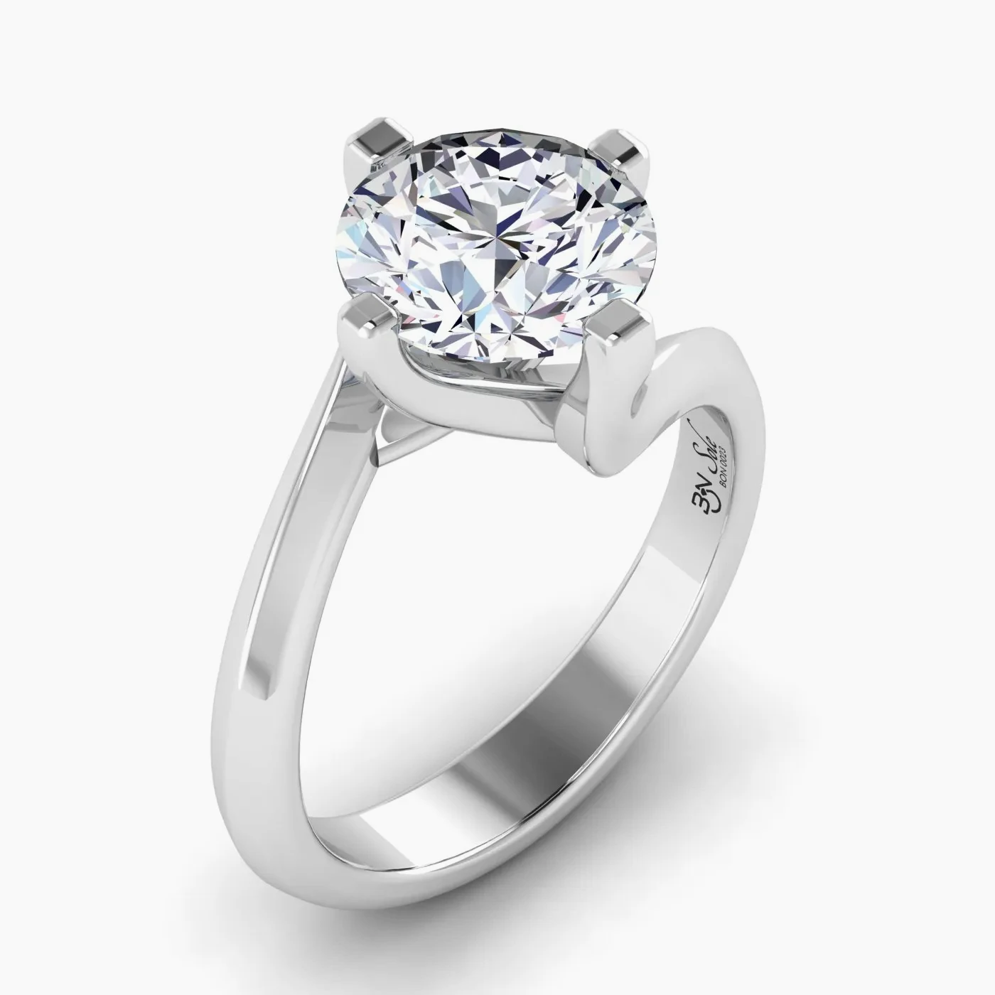 Sole Solitaire with 2.21 ct Round Certified Lab Grown Diamond 3