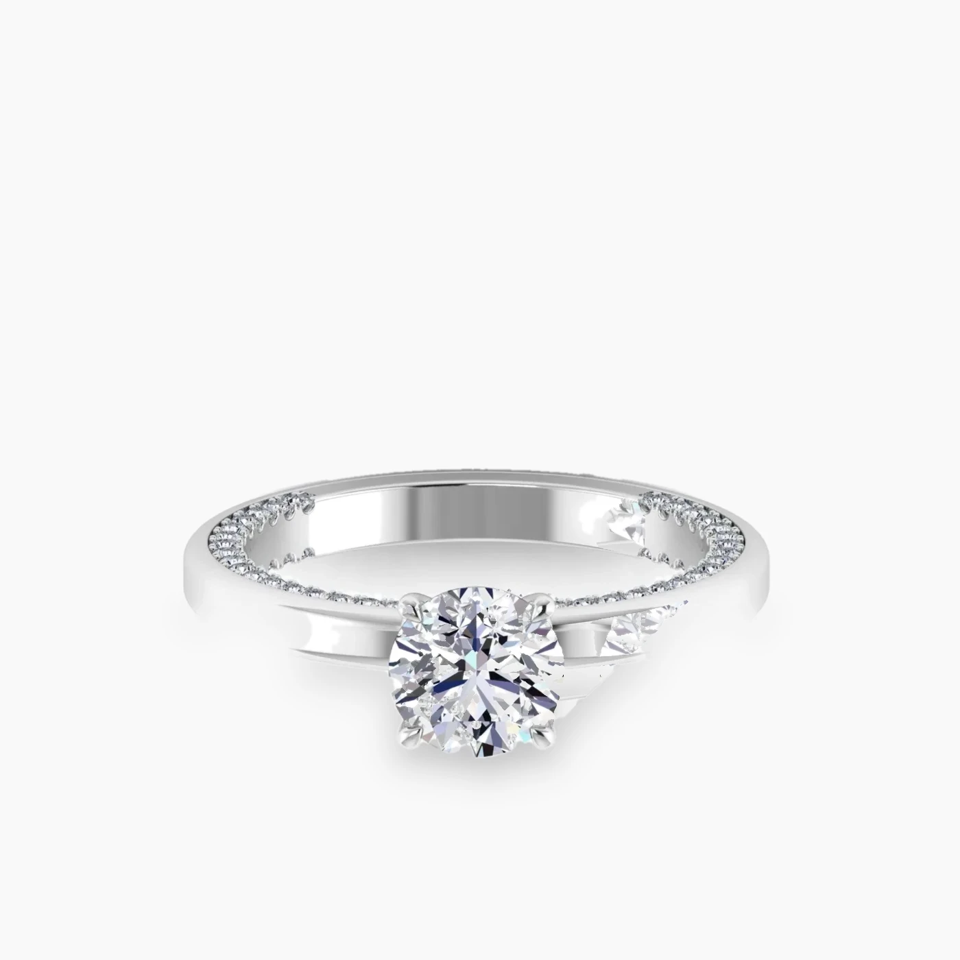 Sagitta Hidden Halo with 1.00 Ct Round Certified Lab Grown Diamond 5