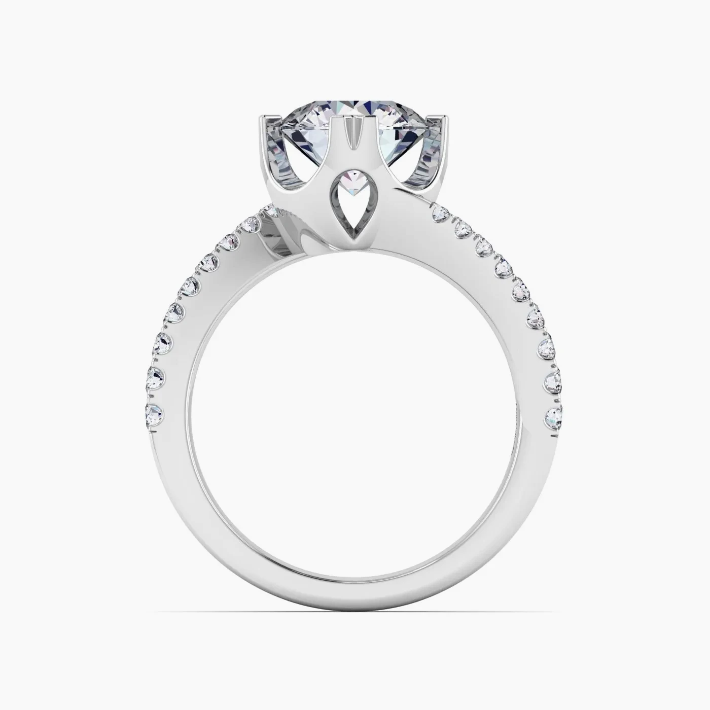 Anello di Fidanzamento Pavè Idra con Diamante Lab Grown Rotondo da 1,42 Ct 5