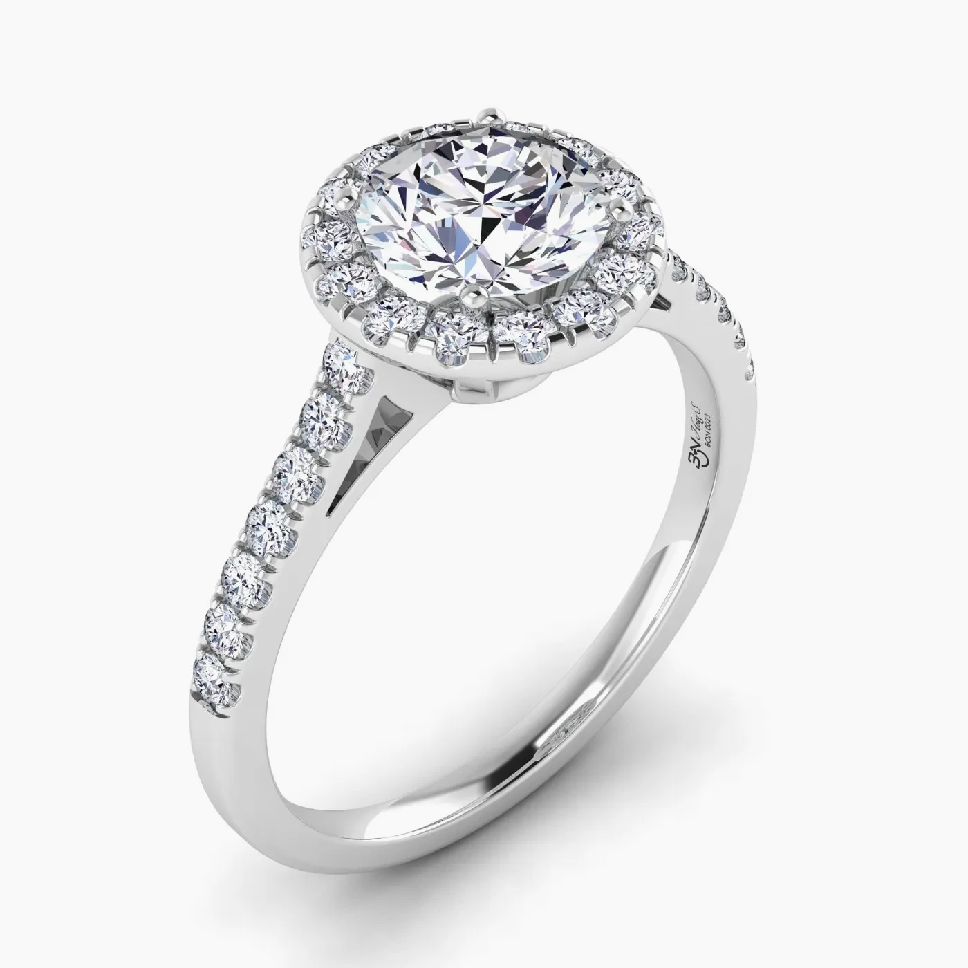 Anello di Fidanzamento Halo Hoag's con Diamante Lab Grown Rotondo da 1,06 Ct 3