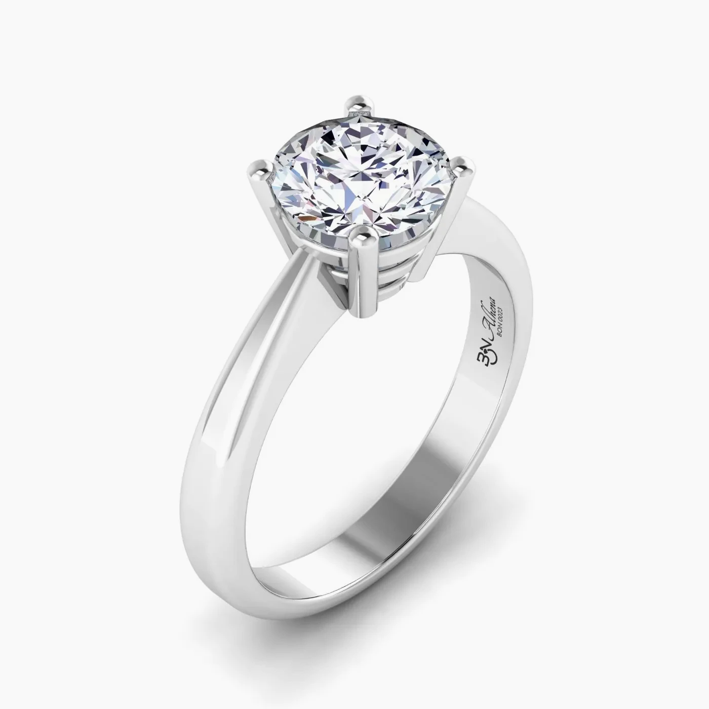 Alhena Anello di Fidanzamento Solitario Incantevole con Diamante e Montatura a Cestello 3
