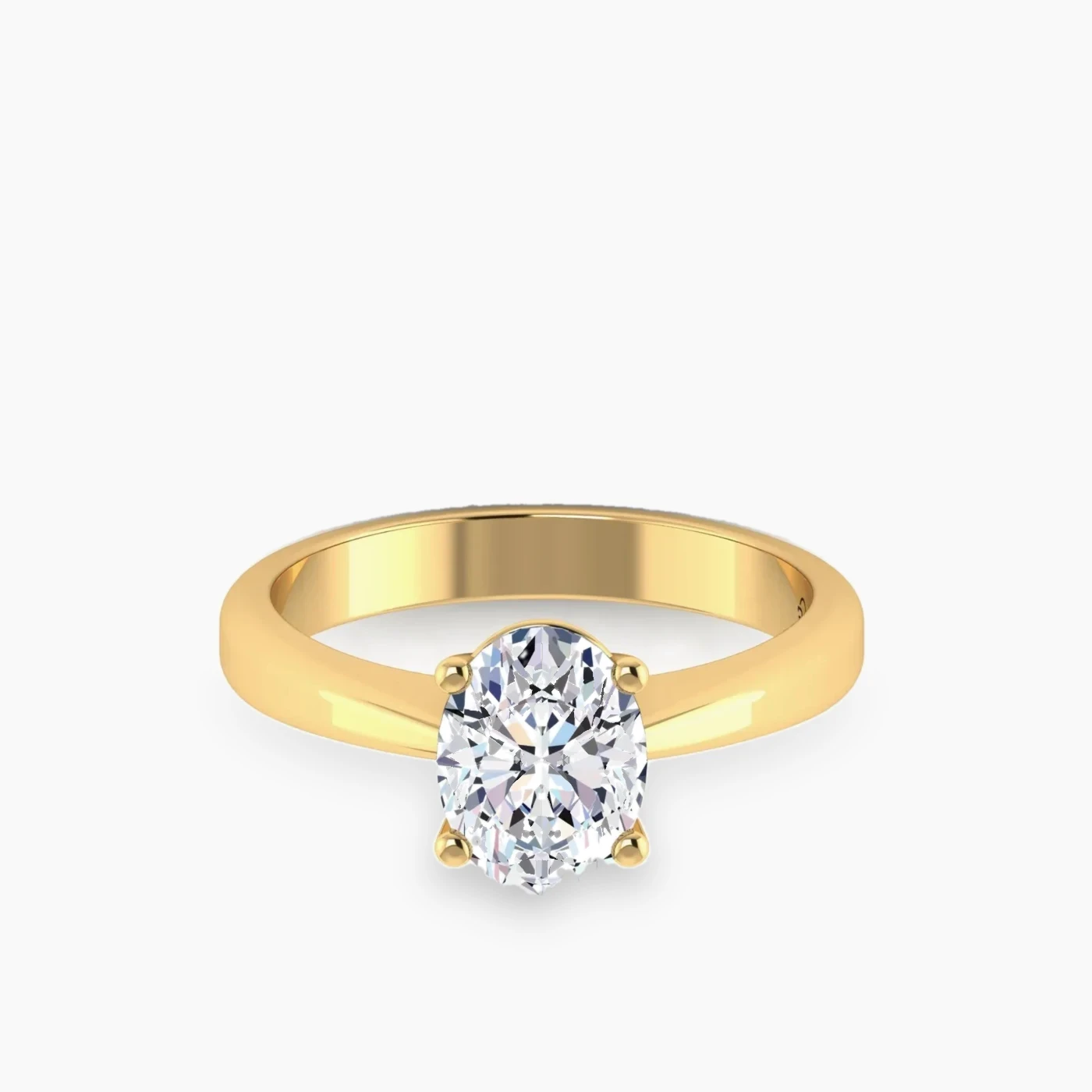 Alhena Anello di Fidanzamento Solitario Incantevole con Diamante e Montatura a Cestello