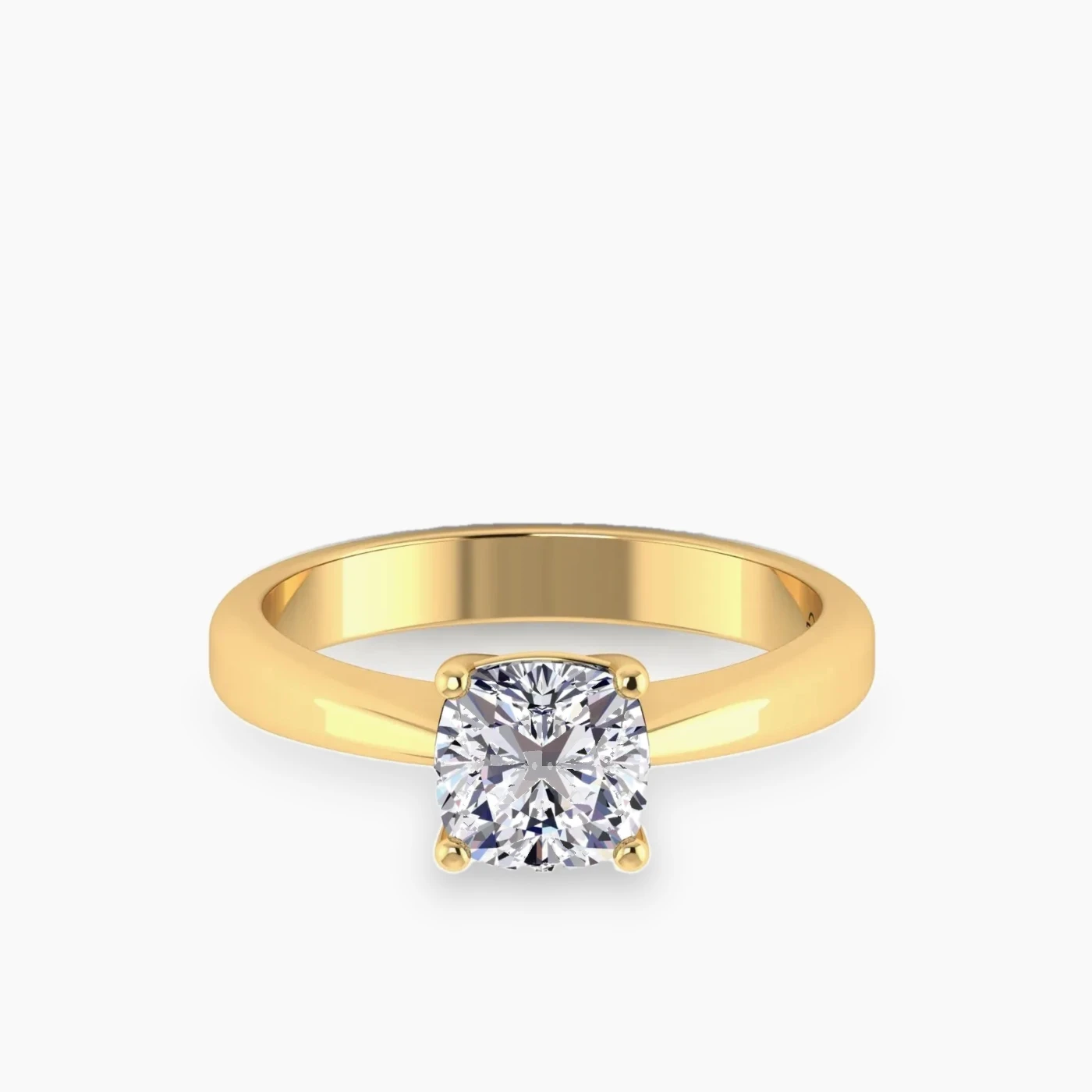 Alhena Anello di Fidanzamento Solitario Incantevole con Diamante e Montatura a Cestello