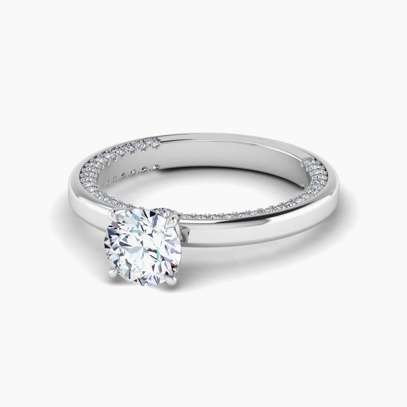 Sagitta Hidden Halo with 1.00 Ct Round Certified Lab Grown Diamond 2