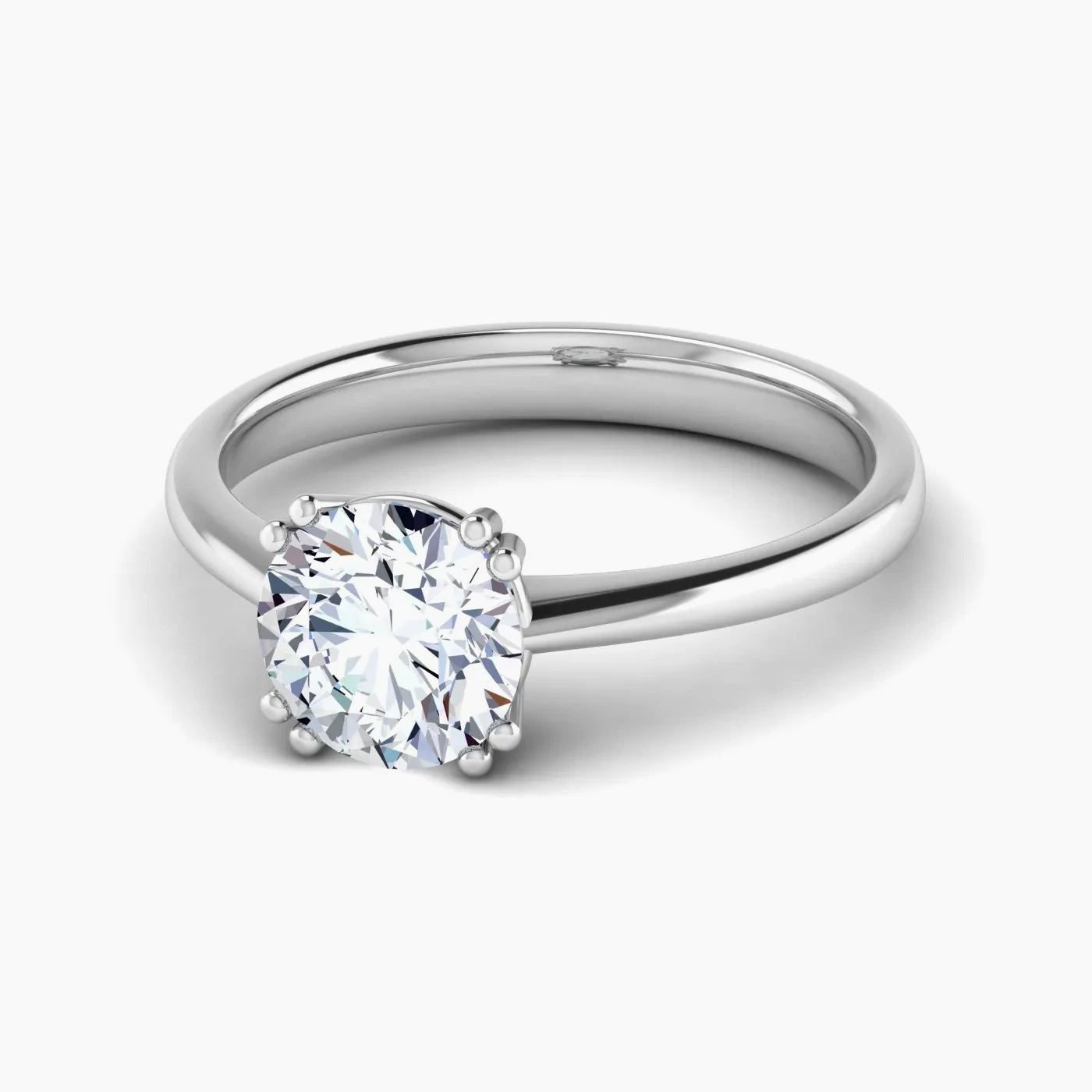Nunki Intense Solitaire Diamond Engagement Ring Double-Claw Prongs 2