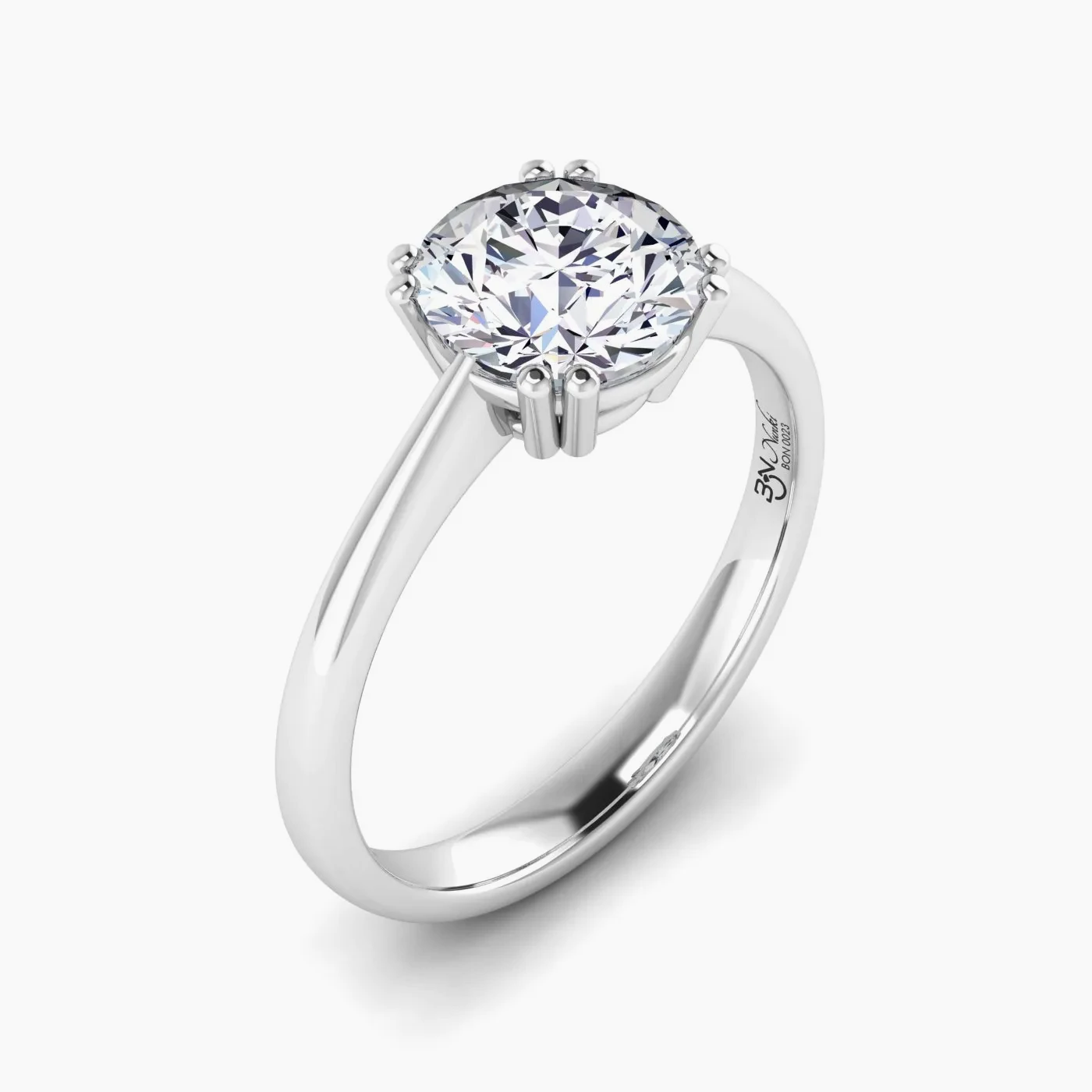 Nunki Intense Solitaire Diamond Engagement Ring Double-Claw Prongs 3