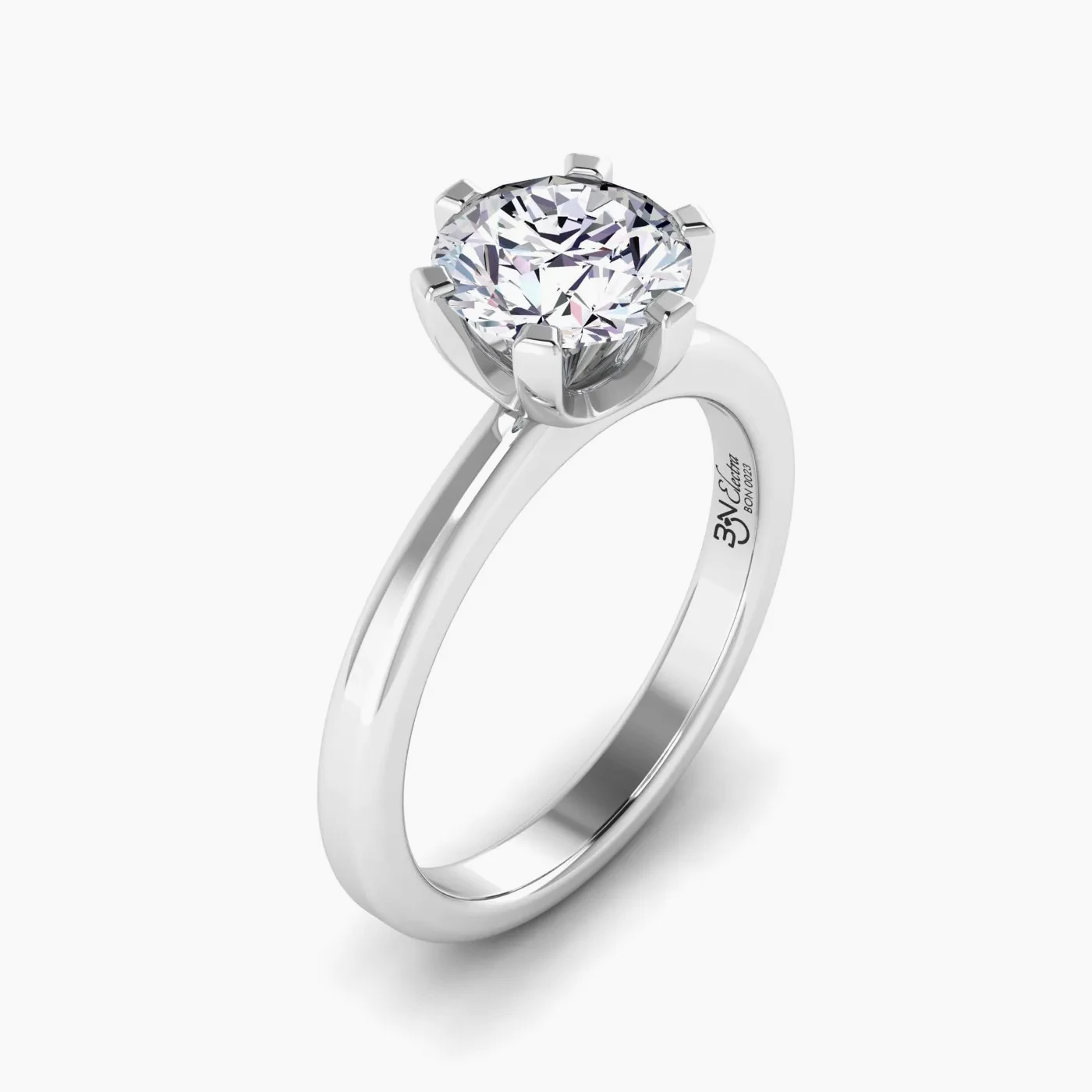 Electra Royal Six Prong Solitaire Diamond Engagement Ring 3