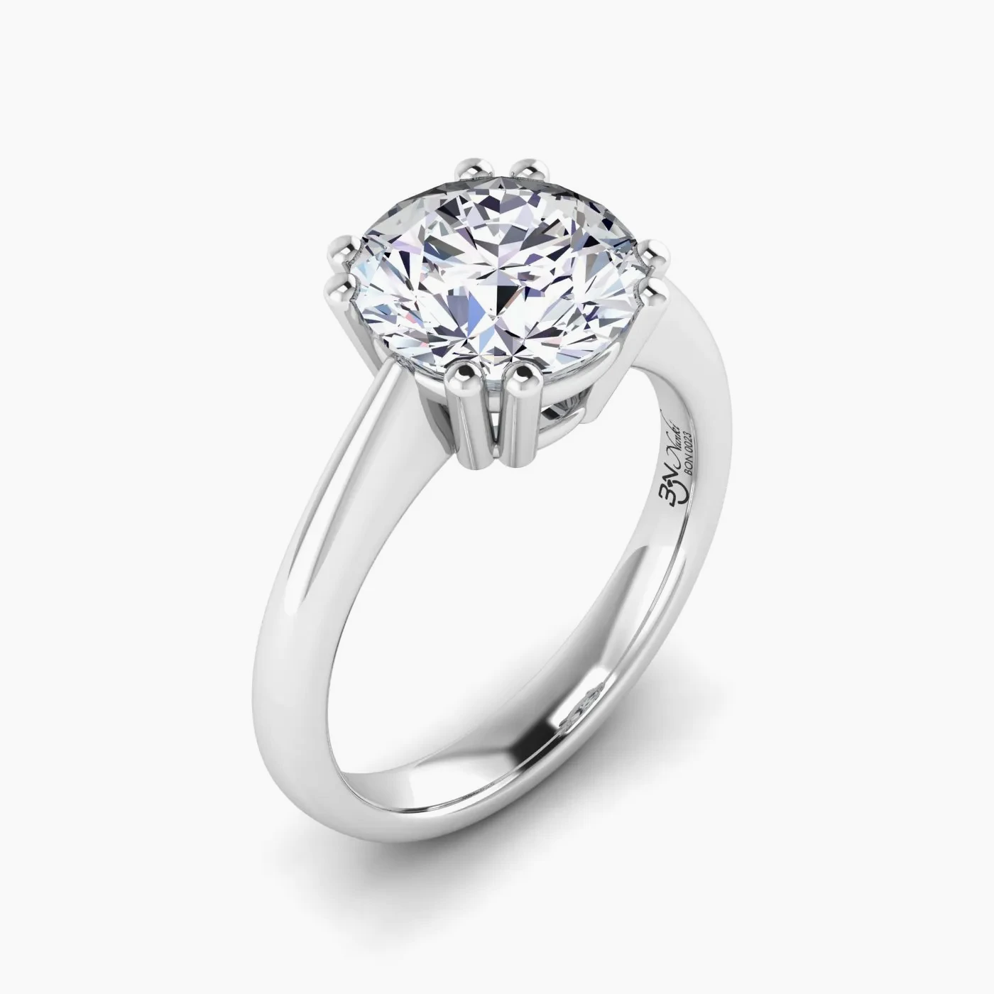 Anello di Fidanzamento Solitario Nunki con Diamante Lab Grown Rotondo da 3,01 Ct 3