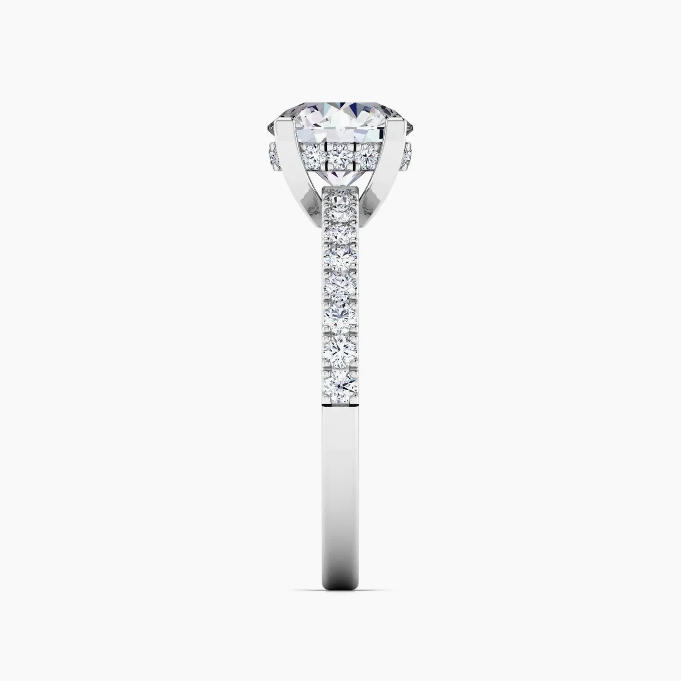 Aries Anello di Fidanzamento Hidden Halo Pavé Radioso con Diamanti Lab Grown 7