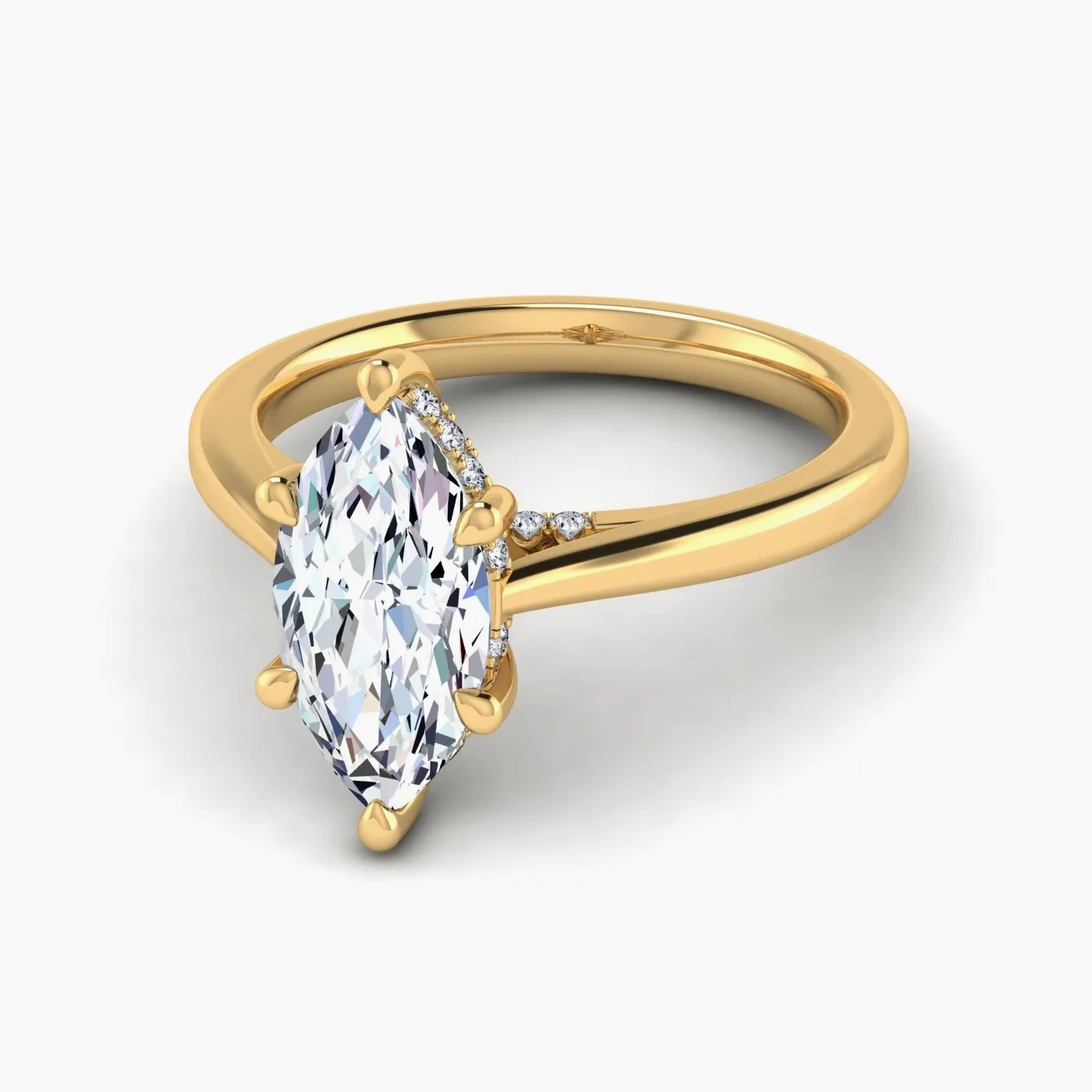 Leo Hidden Halo Engagement Ring with 2 ct Marquise Lab Grown Diamond 2