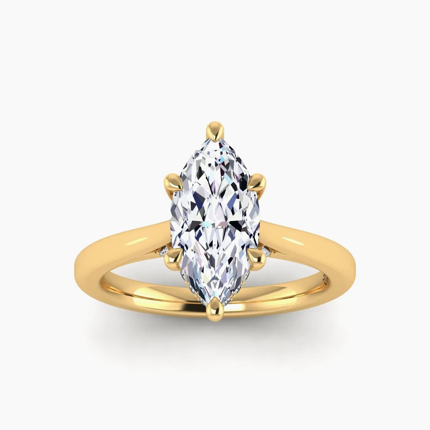 Leo Hidden Halo Engagement Ring with 2 ct Marquise Lab Grown Diamond 5