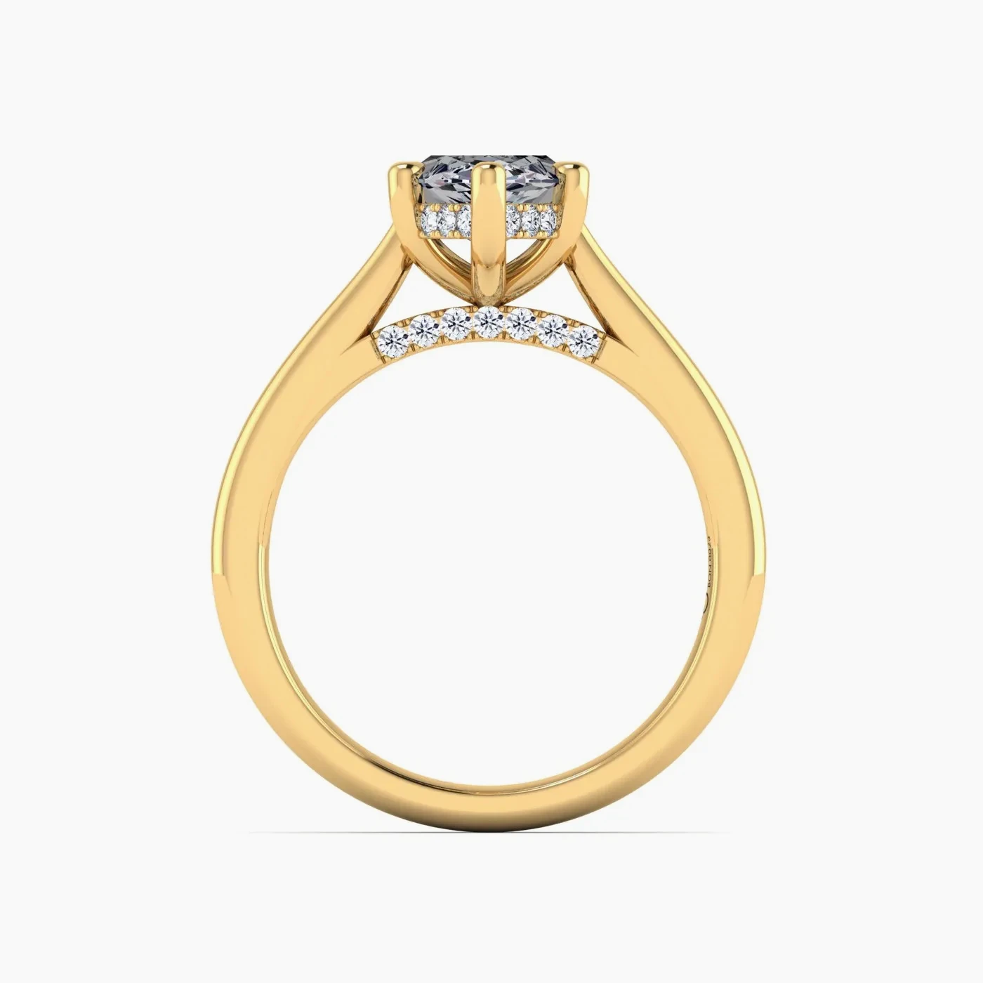 Leo Hidden Halo Engagement Ring with 2 ct Marquise Lab Grown Diamond 6