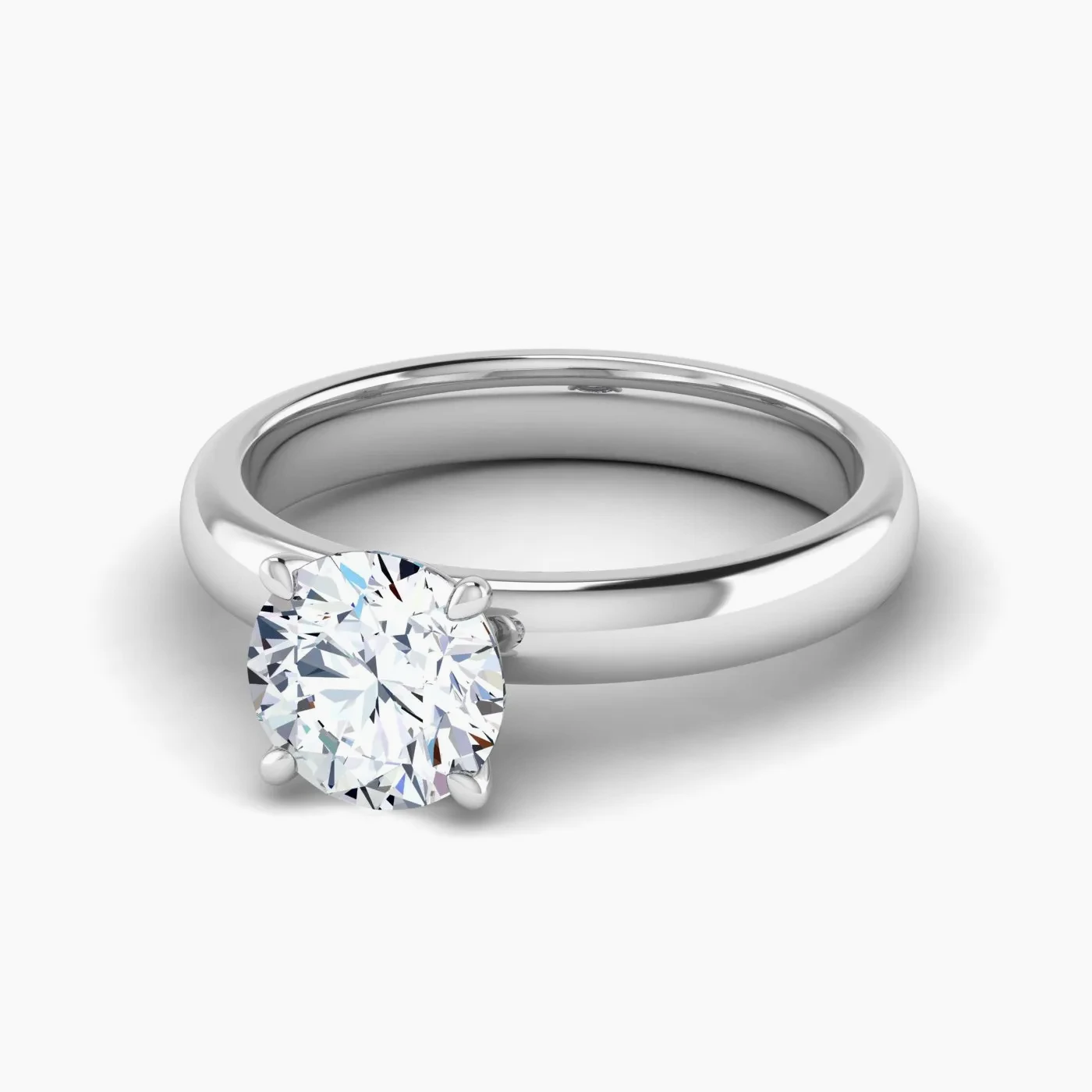 Mira Minimal V Peg Head Basket Solitaire Diamond Engagement Ring 1