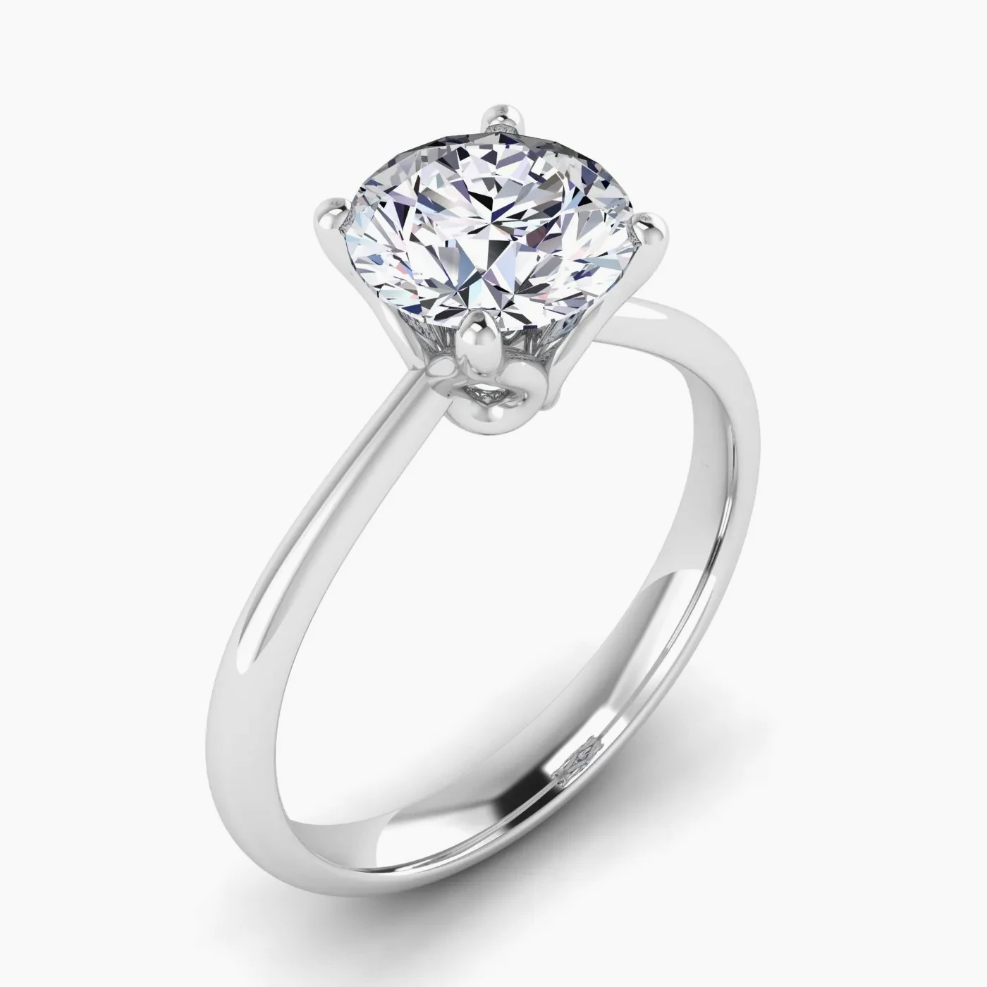 Anello di Fidanzamento Solitario Vega con Diamante Lab Grown Rotondo da 1.74ct 3