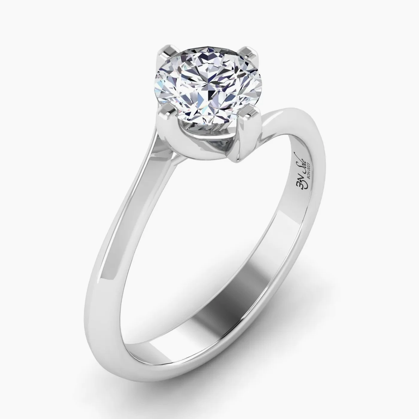 Anello di Fidanzamento Solitario Sole con Diamante Lab Grown Rotondo da 0.73 ct 3