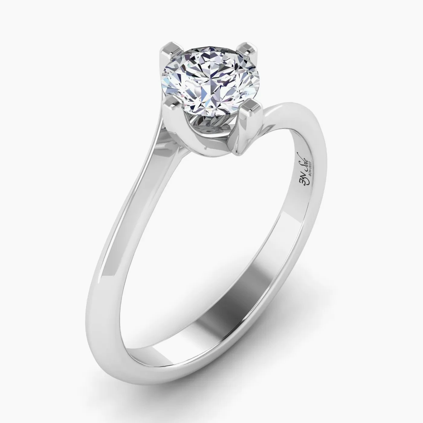 Anello di Fidanzamento Solitario Sole con Diamante Lab Grown Rotondo da 0.54 ct 3