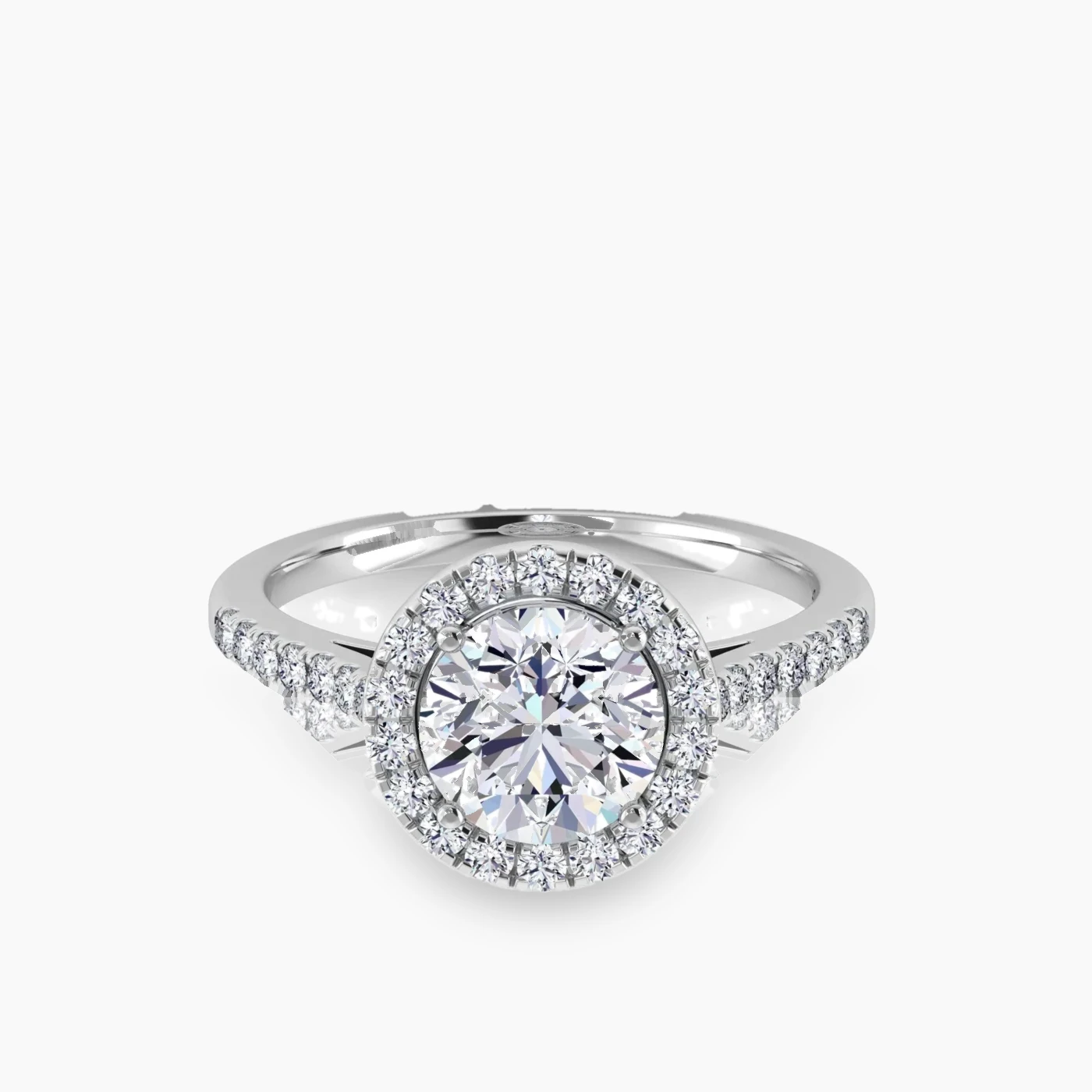 Anello di Fidanzamento Halo Hoag's con Diamante Lab Grown Rotondo da 1.57ct 4