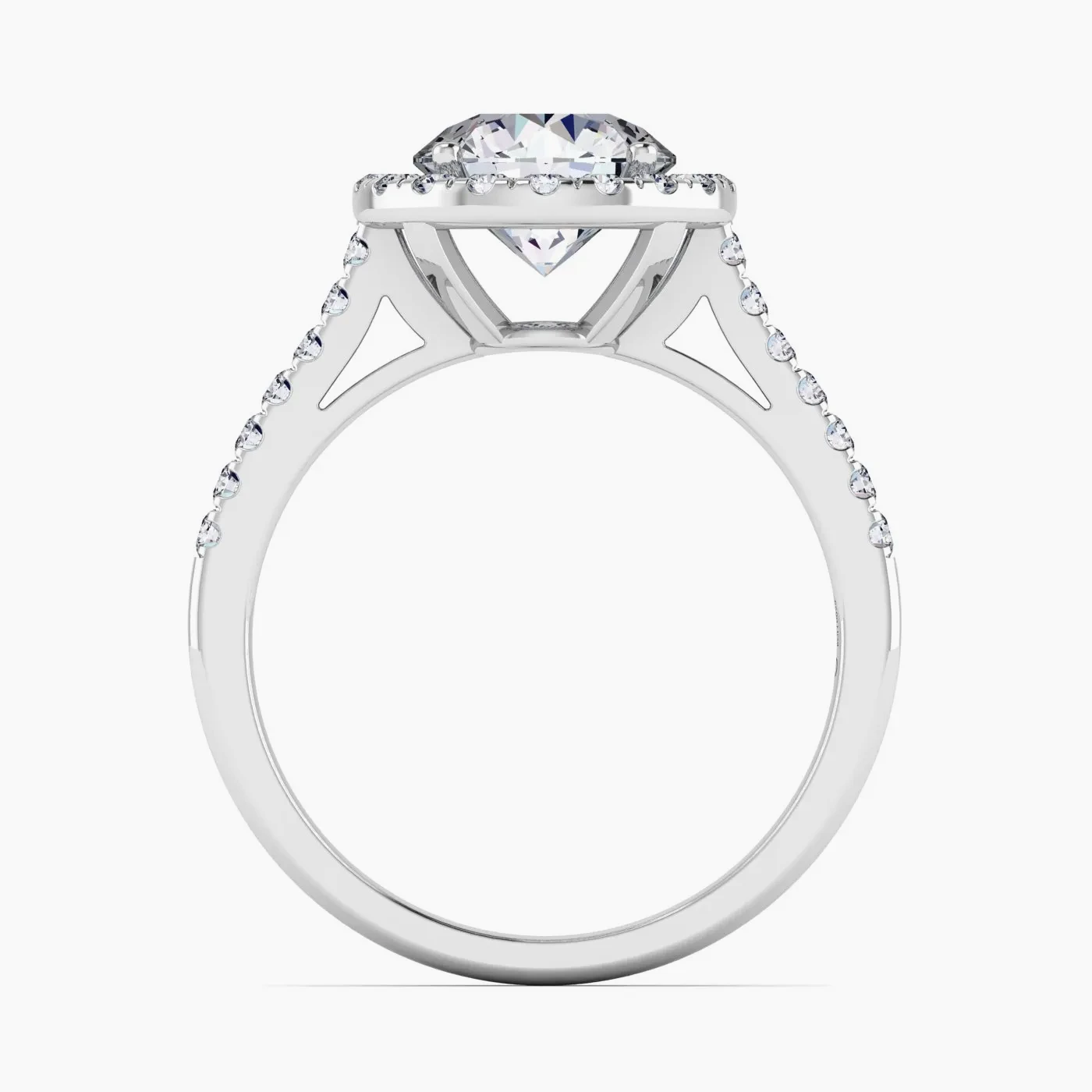 Anello di Fidanzamento Halo Hoag's con Diamante Lab Grown Rotondo da 1.57ct 5