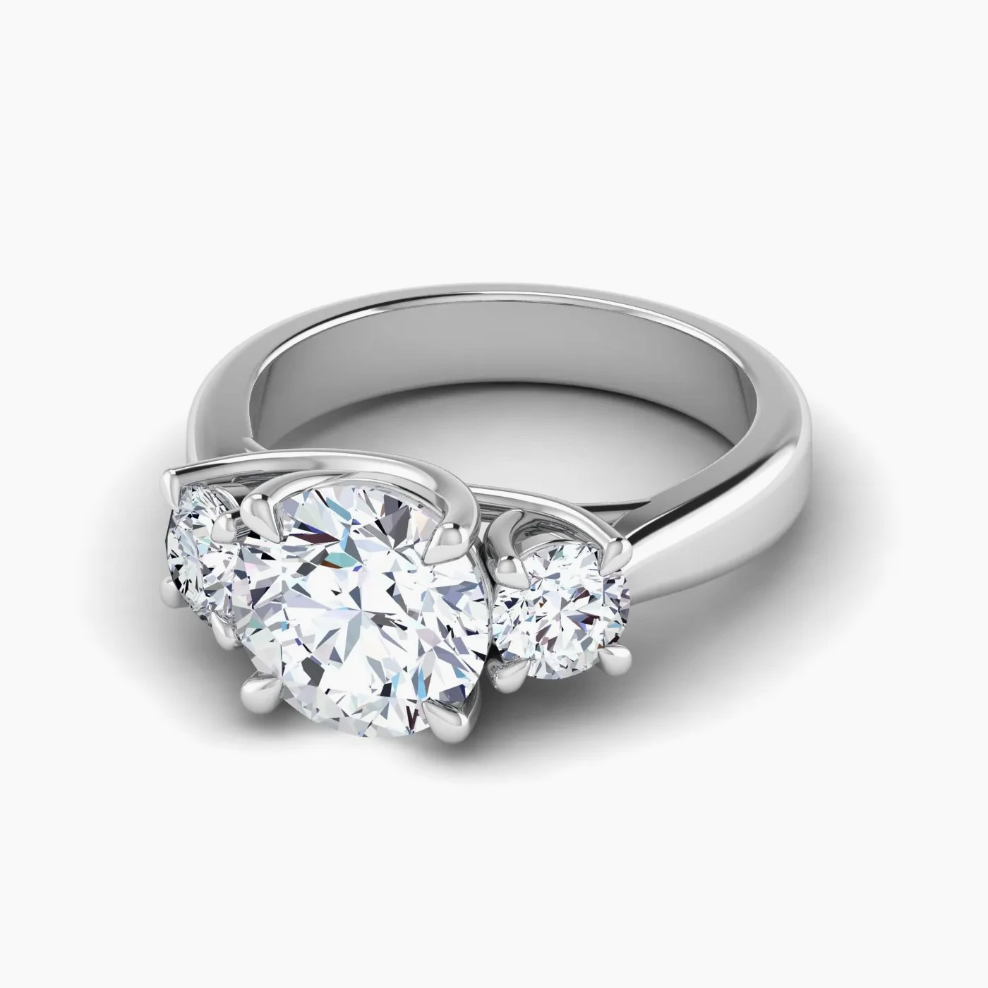 Anello di Fidanzamento Trilogy Harmonia con Diamanti Lab Grown Rotondo da 3.05 Ct 2