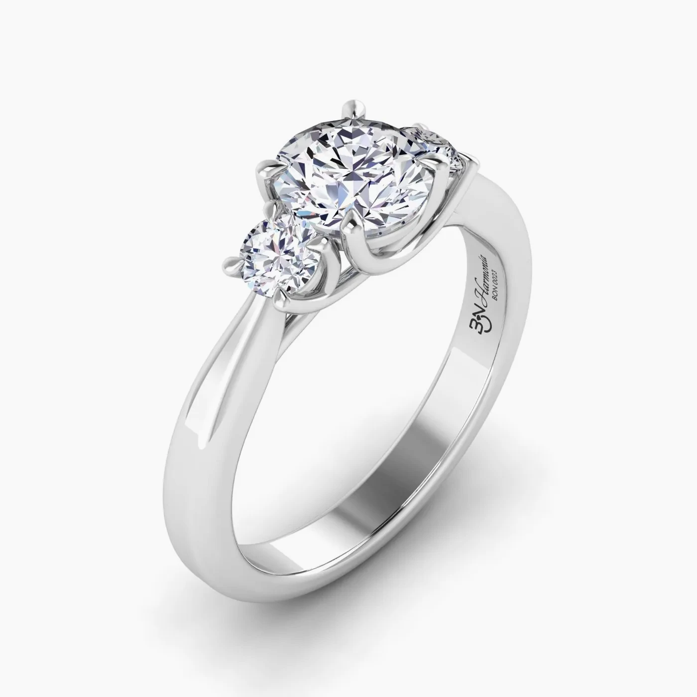 Anello di Fidanzamento Trilogy Harmonia con Diamanti Lab Grown Rotondo da 1.07 ct 3