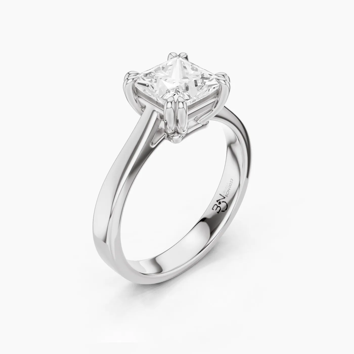 Merga Solitaire Engagement Ring with a 1.43 ct Princess Lab Grown Diamond 2