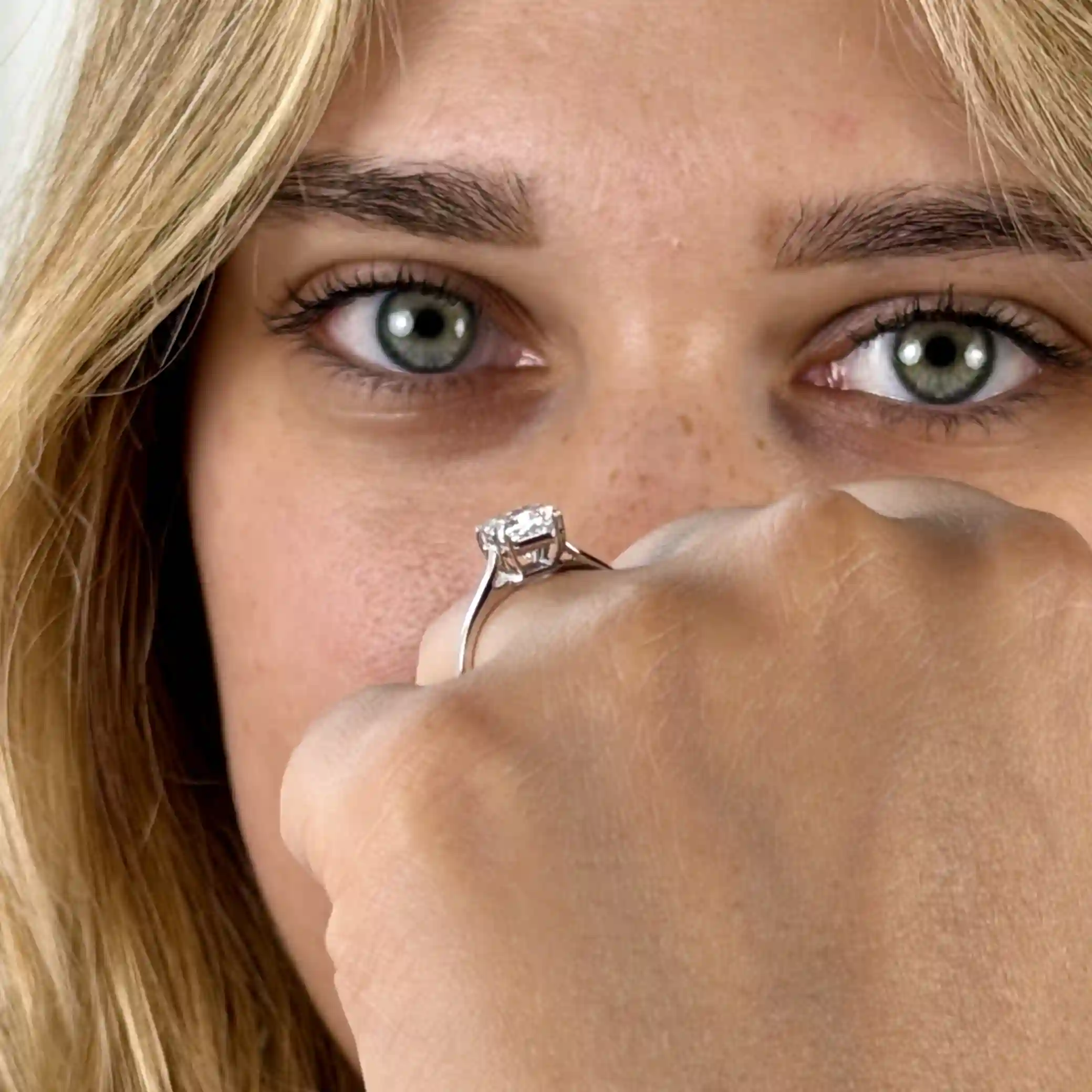 Merga Solitaire Engagement Ring with a 1.43 ct Princess Lab Grown Diamond 7