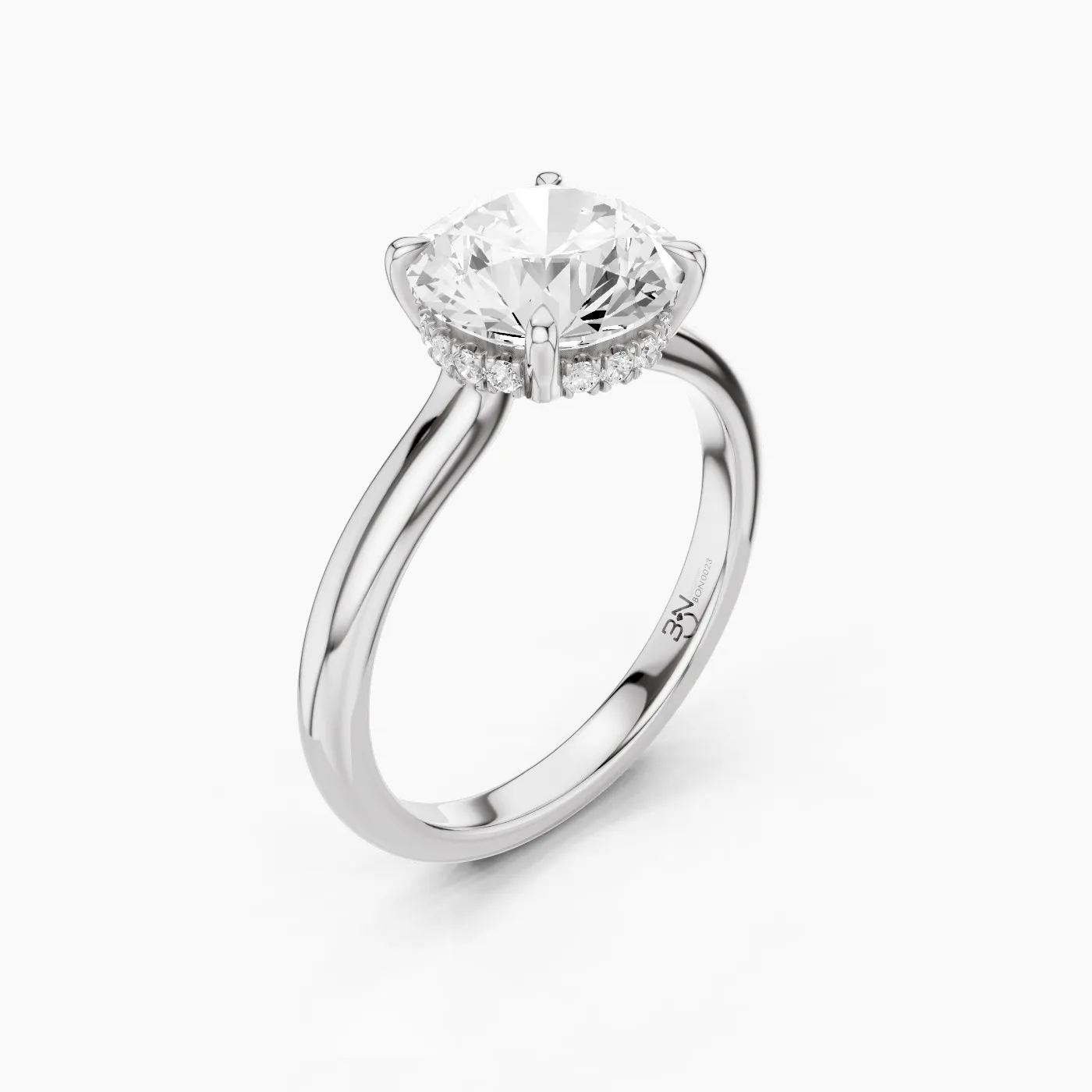 Calypso anello di fidanzamento hidden halo con diamanti lab grown 2