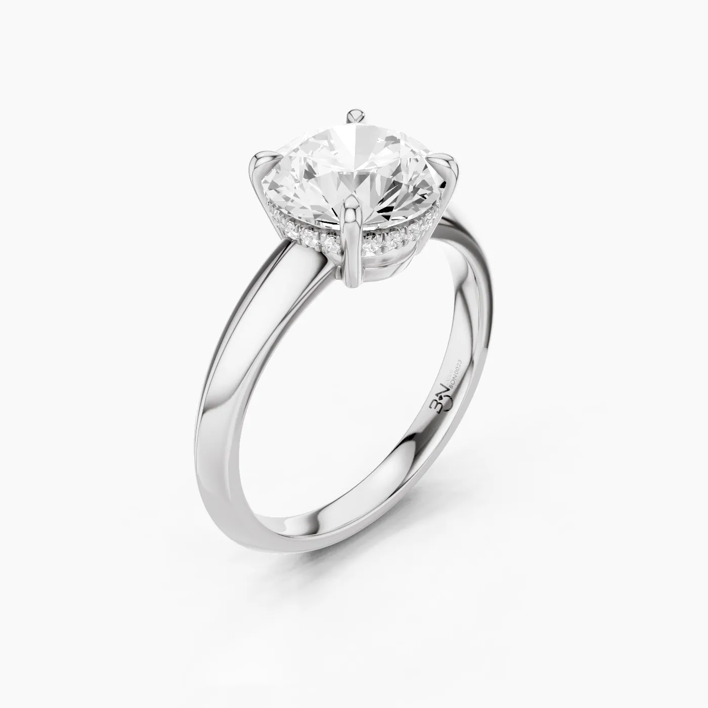 Naos anello di fidanzamento hidden halo con diamanti naturali 2