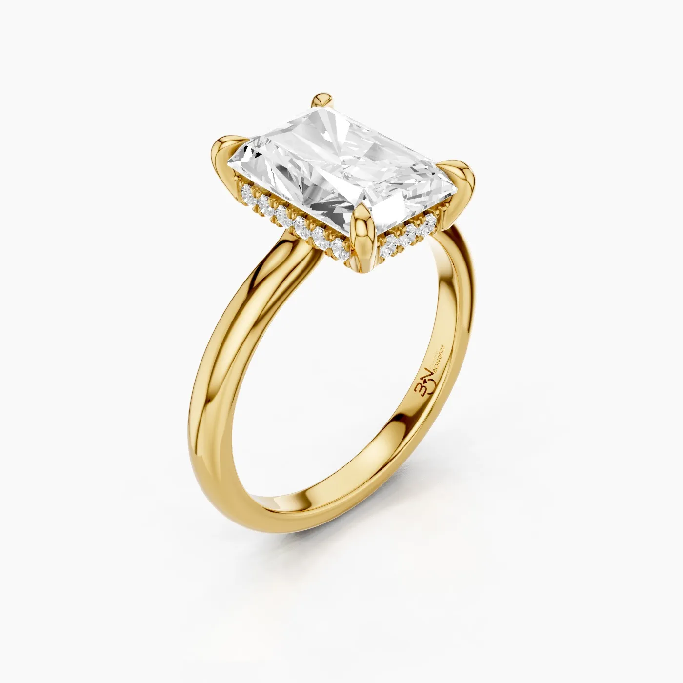 Calypso Hidden Halo Engagement Ring with a 3.05 ct Round Lab Grown Diamond 2