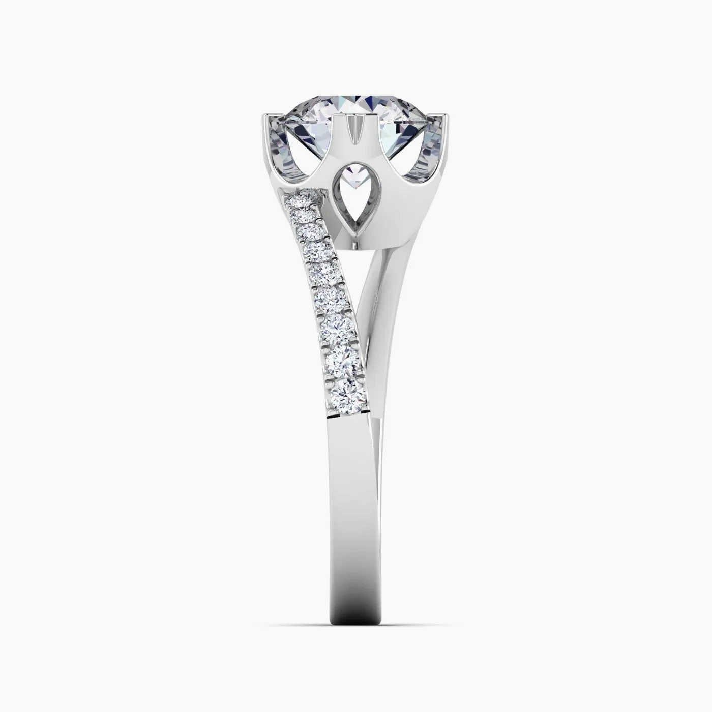 Idra Anello di Fidanzamento Pavé Bypass Straordinario con Diamanti Lab Grown 6