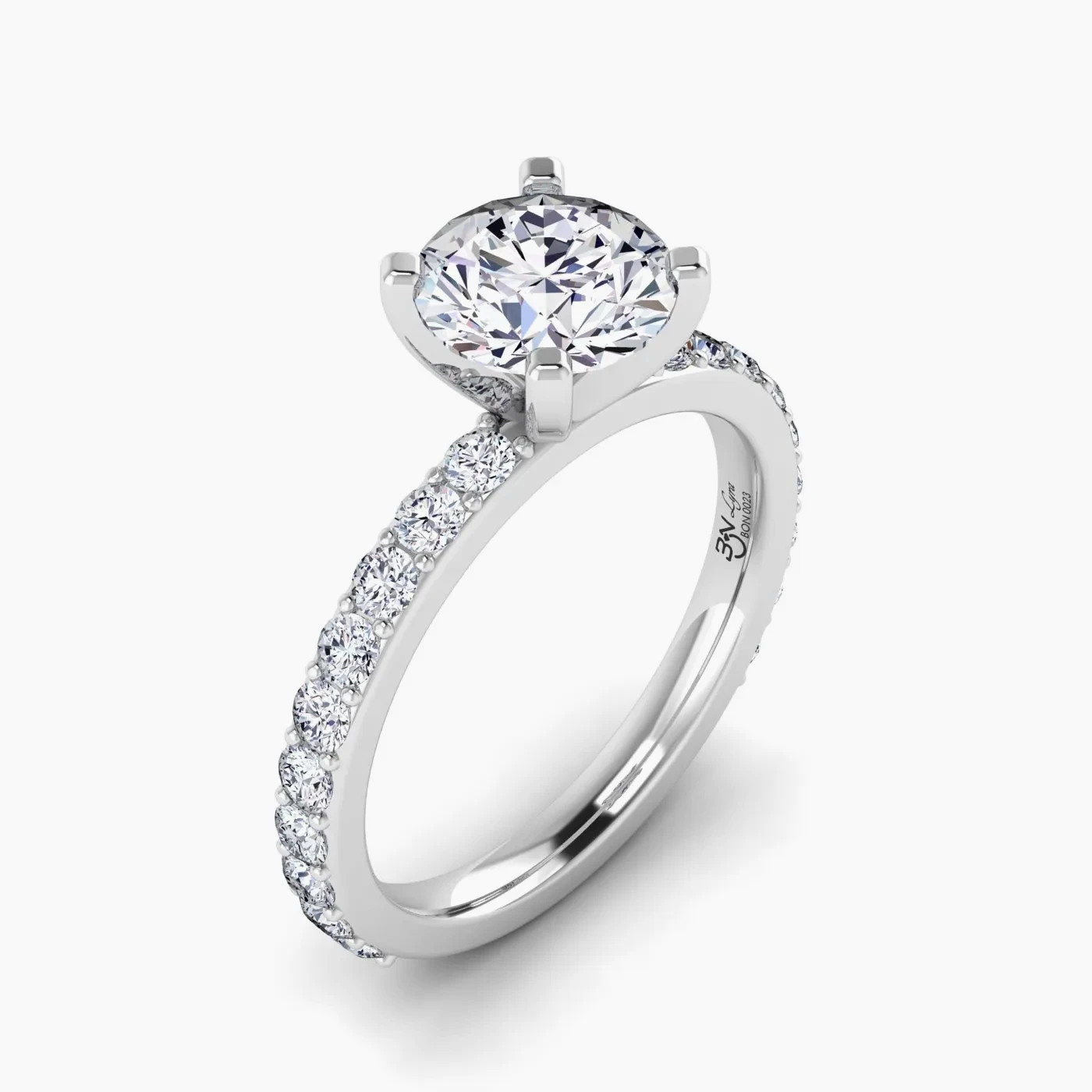 Lyra Anello di Fidanzamento Pavé Scintillante con Diamanti Lab Grown 3