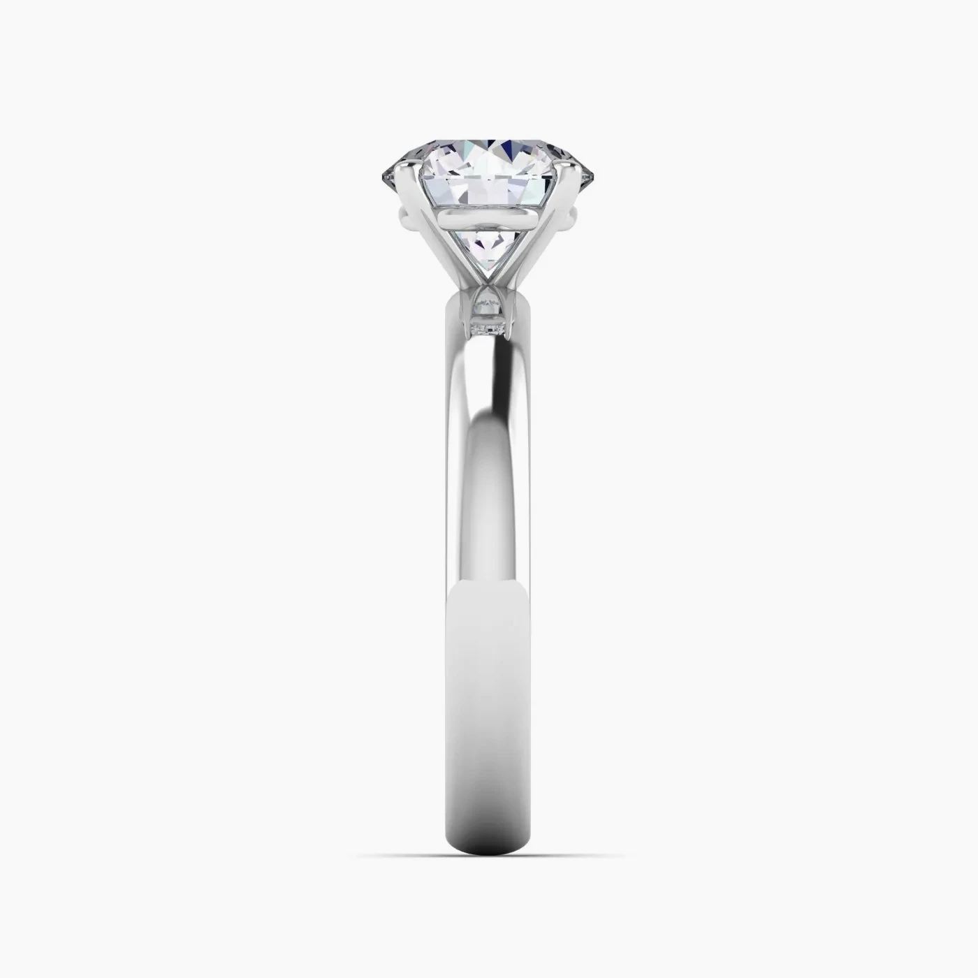 Mira Minimal V Peg Head Basket Solitaire Diamond Engagement Ring 4