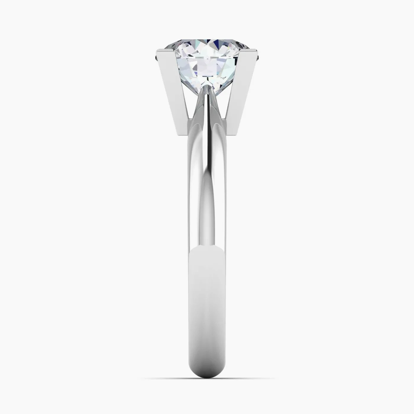 Altair Anello di Fidanzamento Solitario Geometrico a V con Diamante 7