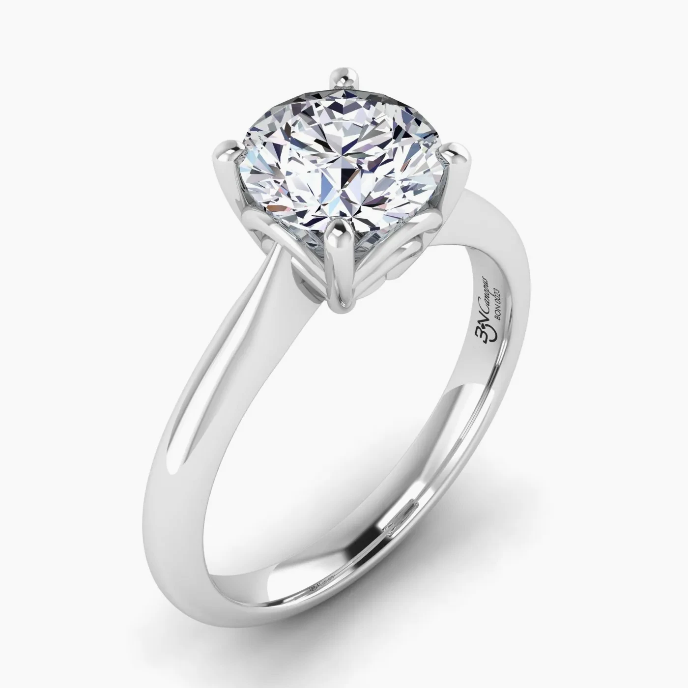 Canopus Harmonious Solitaire Round Brilliant Diamond Engagement Ring 3
