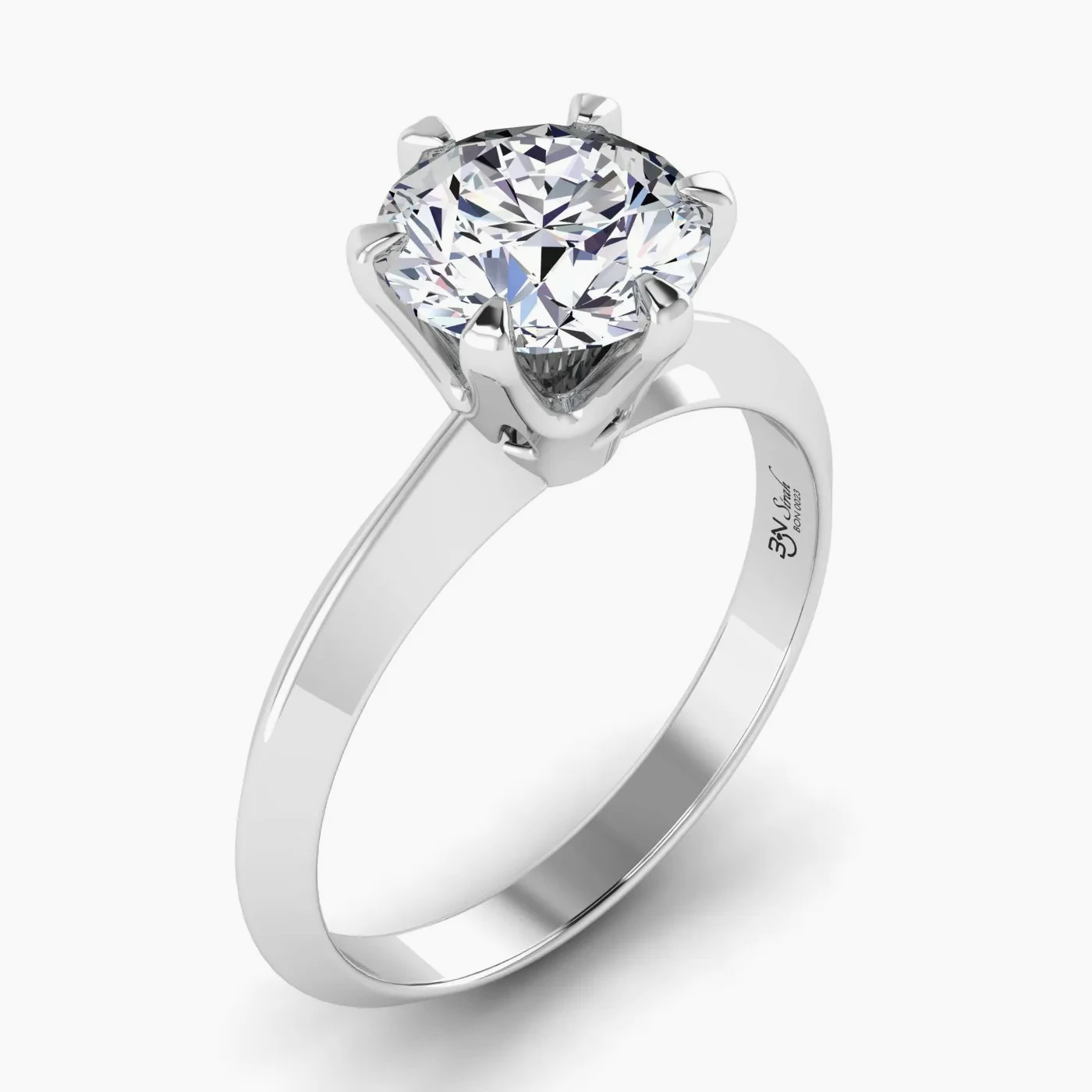 Sirah Anello di Fidanzamento Solitario Corona a 6 Griffe con Diamante 3