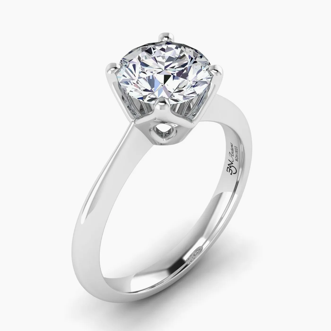 Arcturus Tulip Solitaire Floral Diamond Engagement Ring 2