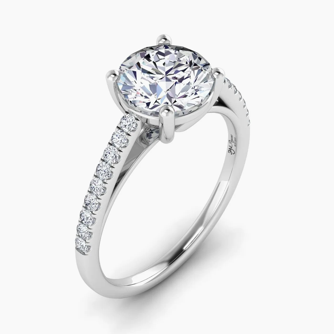 Pegasus Glamour Lab Grown Diamond Pavé Engagement Ring 3