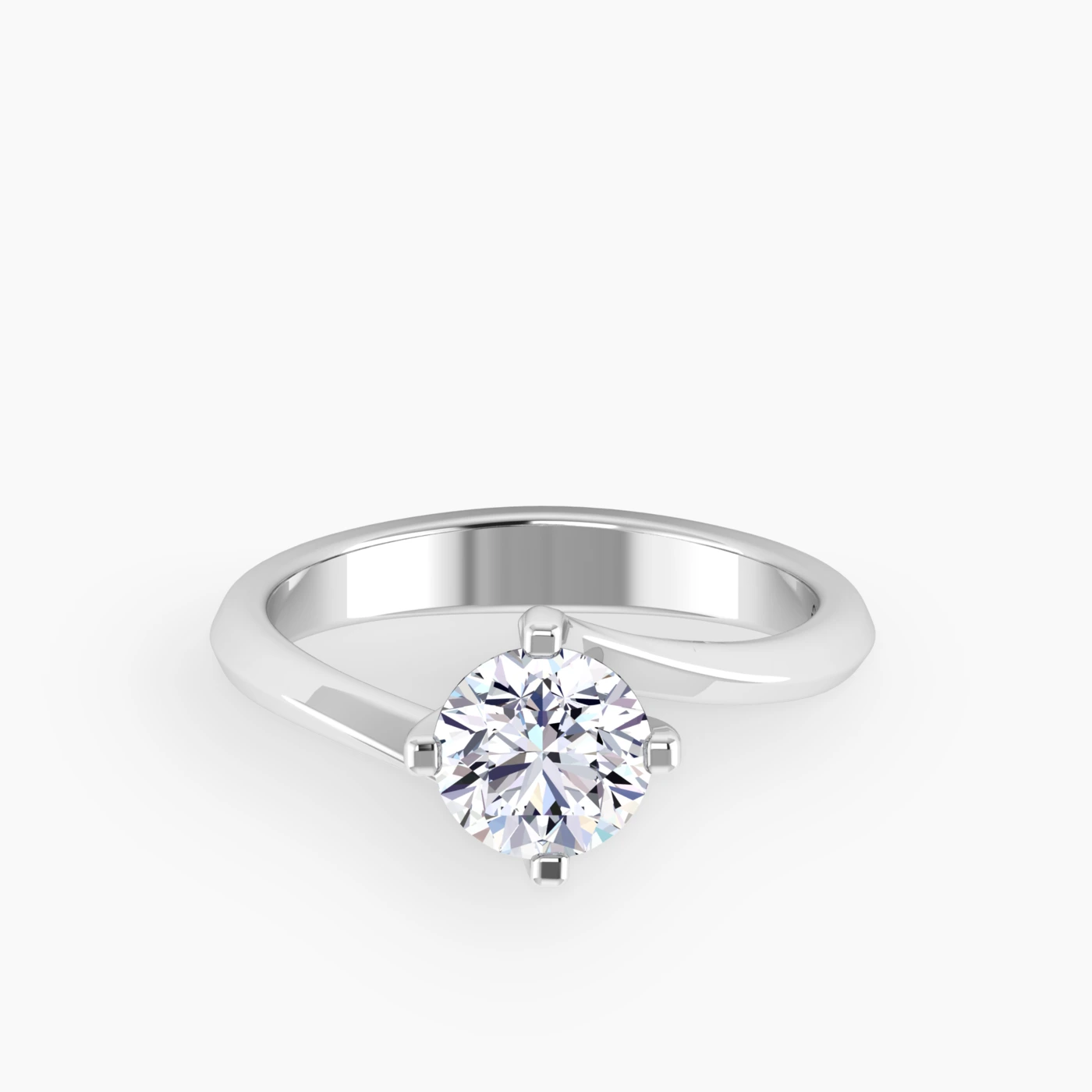 Sole Radiant Bypass Solitaire Diamond Engagement Ring 4