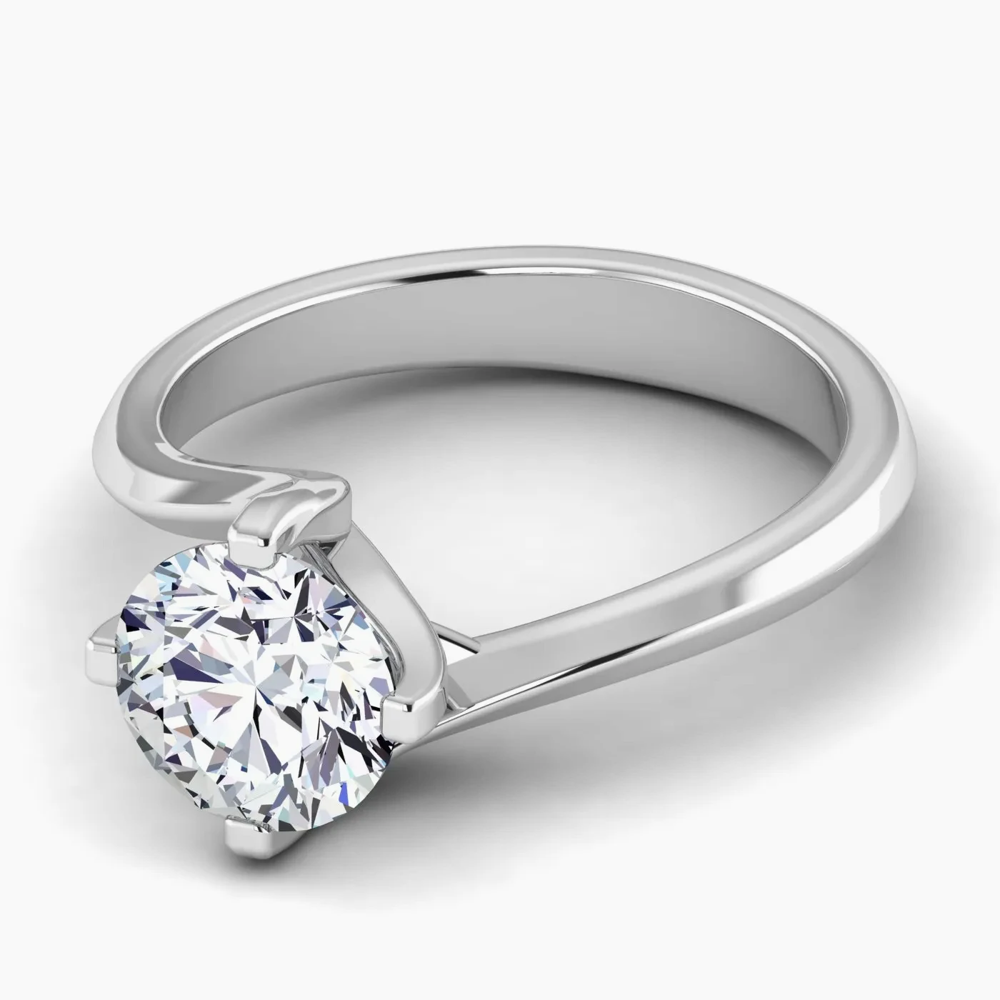 Sole Radiant Bypass Solitaire Diamond Engagement Ring 2
