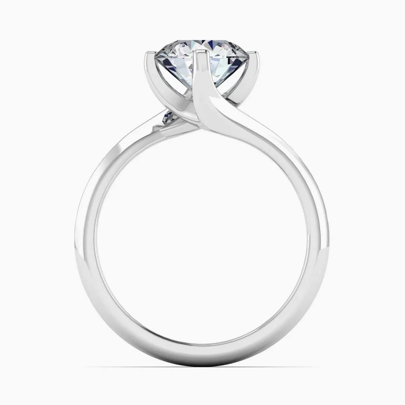 Sole Radiant Bypass Solitaire Diamond Engagement Ring 5