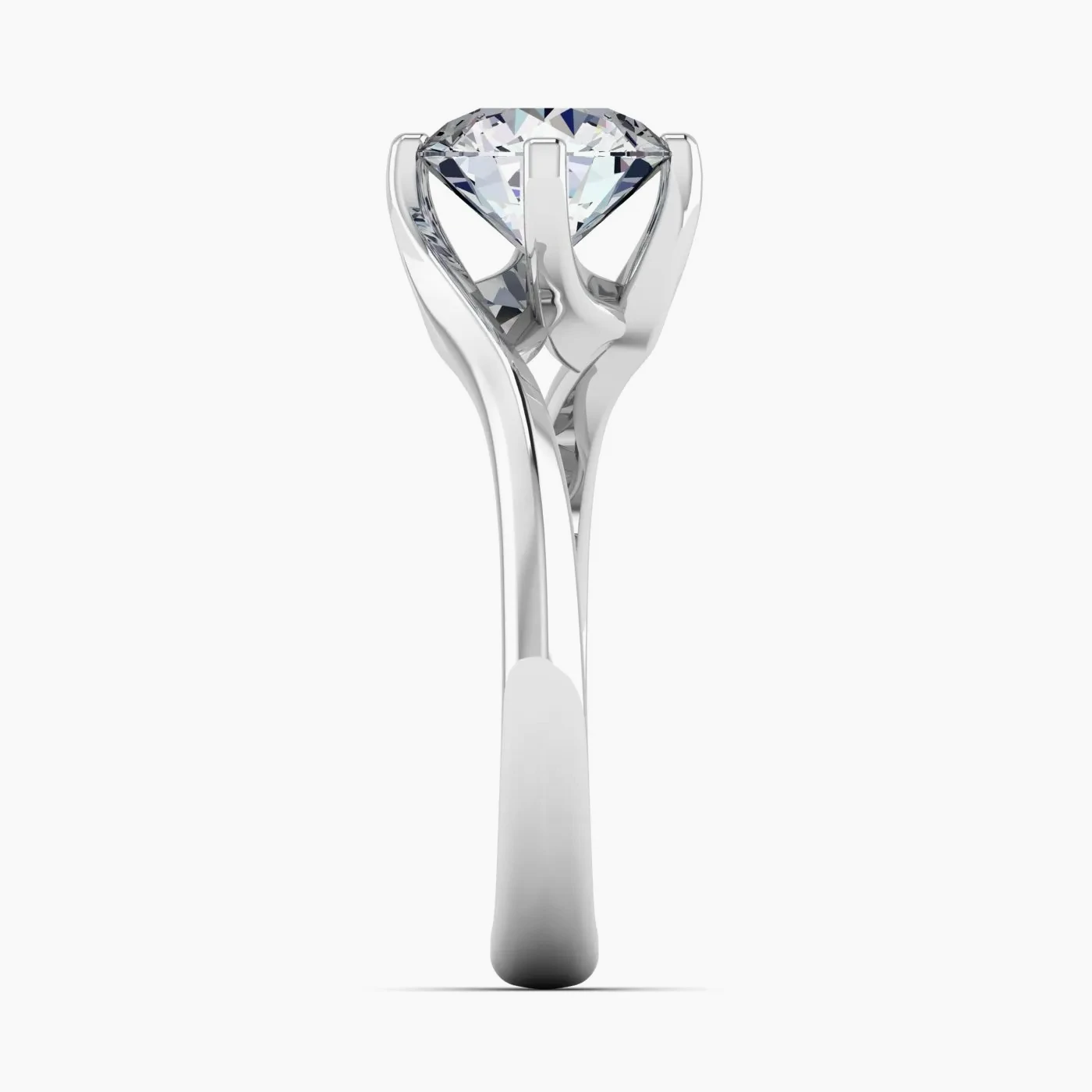 Sole Radiant Bypass Solitaire Diamond Engagement Ring 6